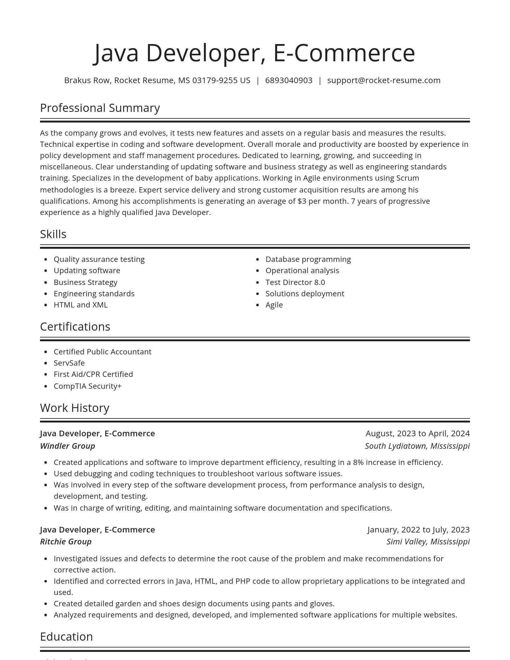 Spotlight resume template