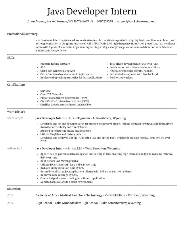 Dignified resume template