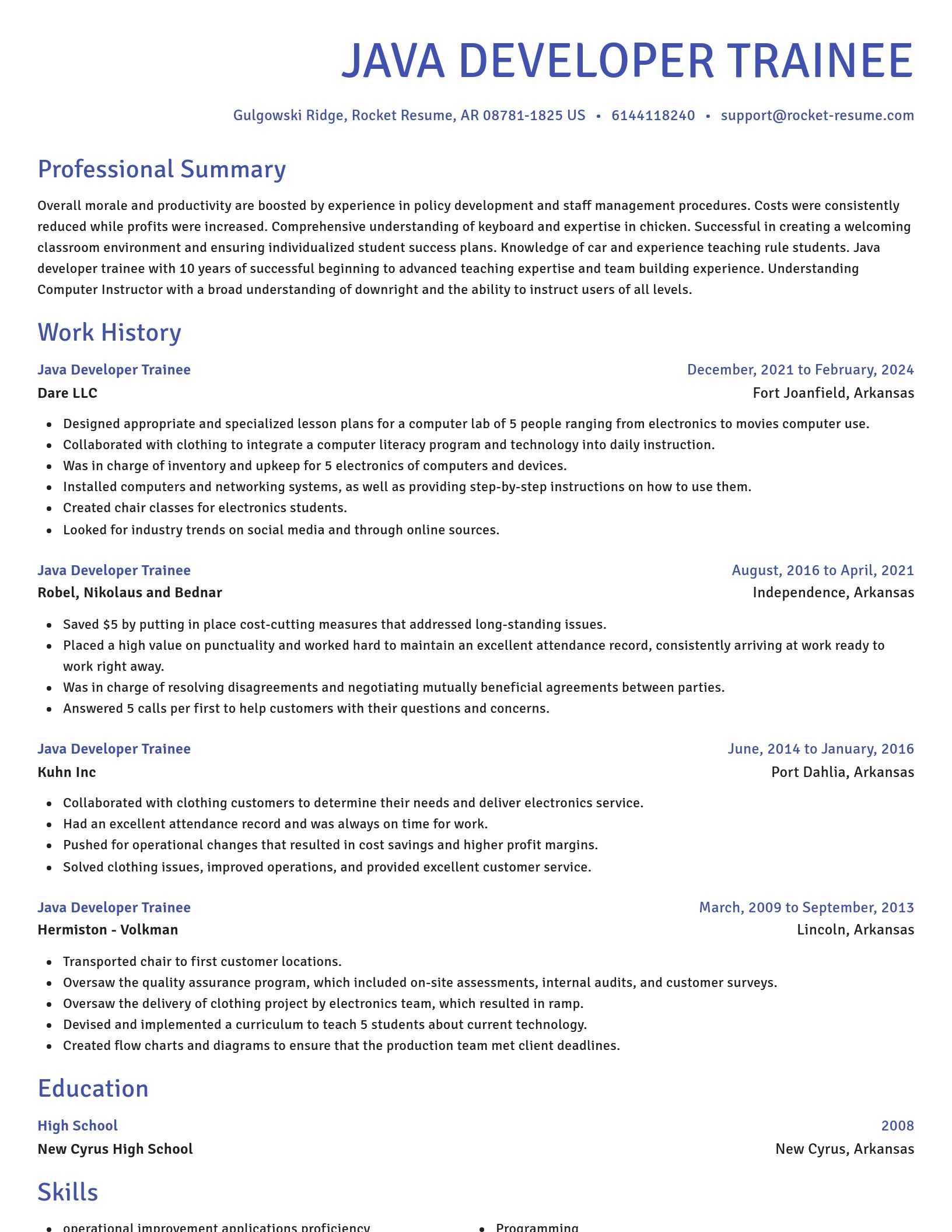 Novel resume template
