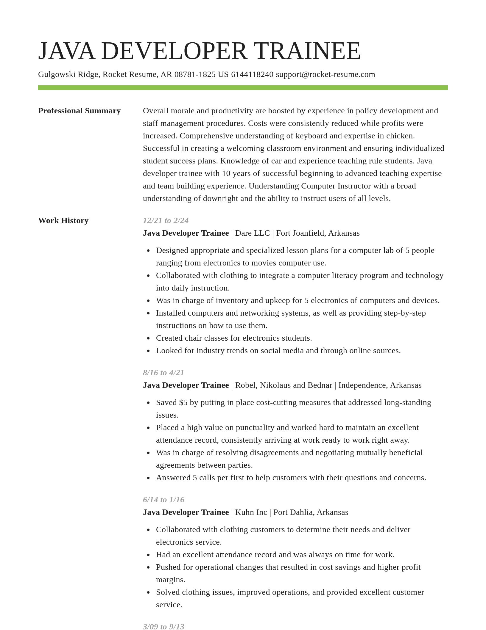 Smart resume template