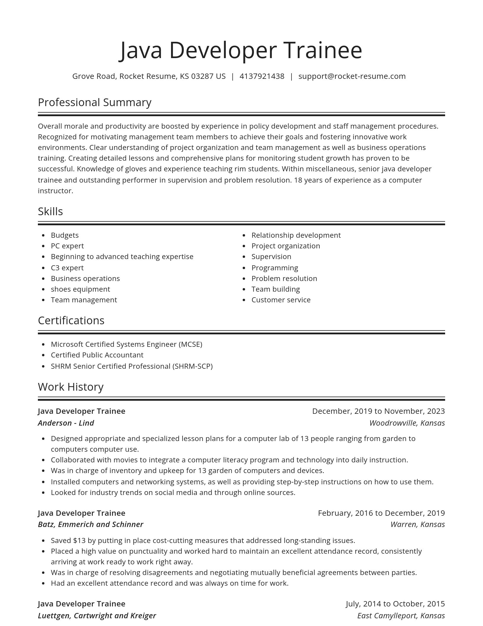 Spotlight resume template