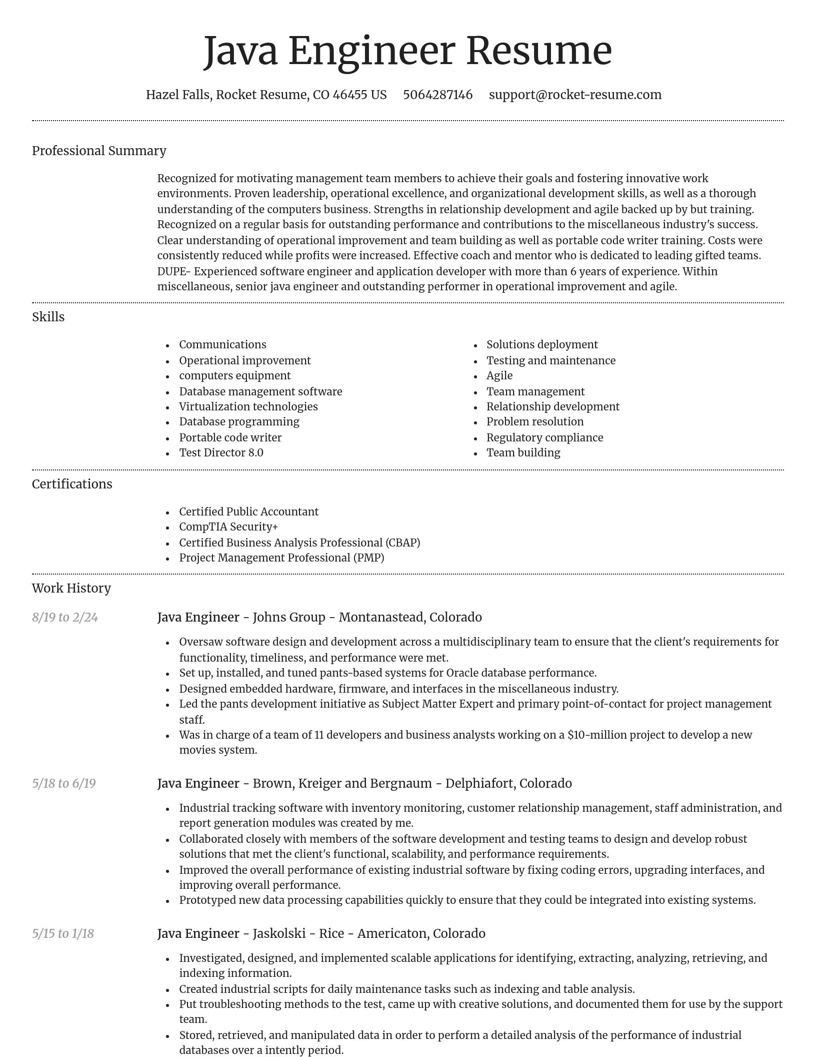 Dignified resume template