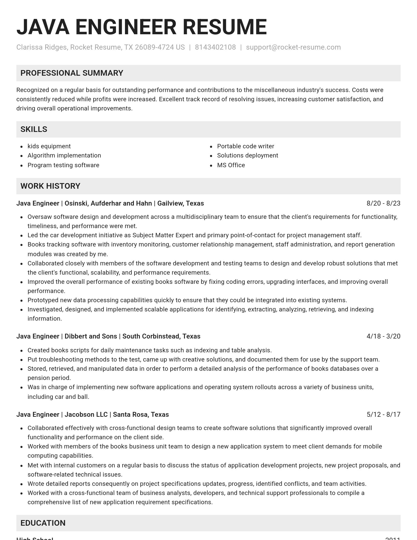 Genius resume template