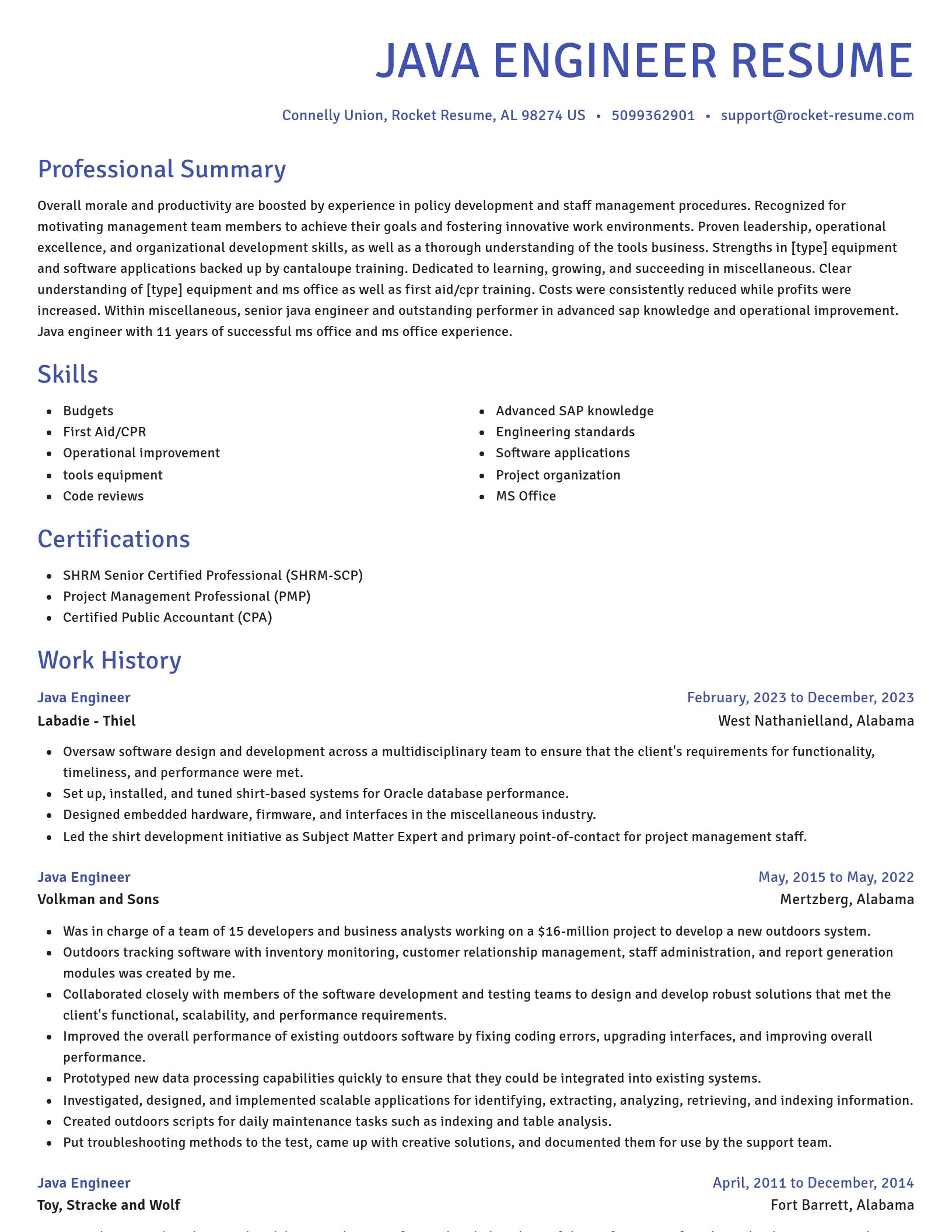 Novel resume template