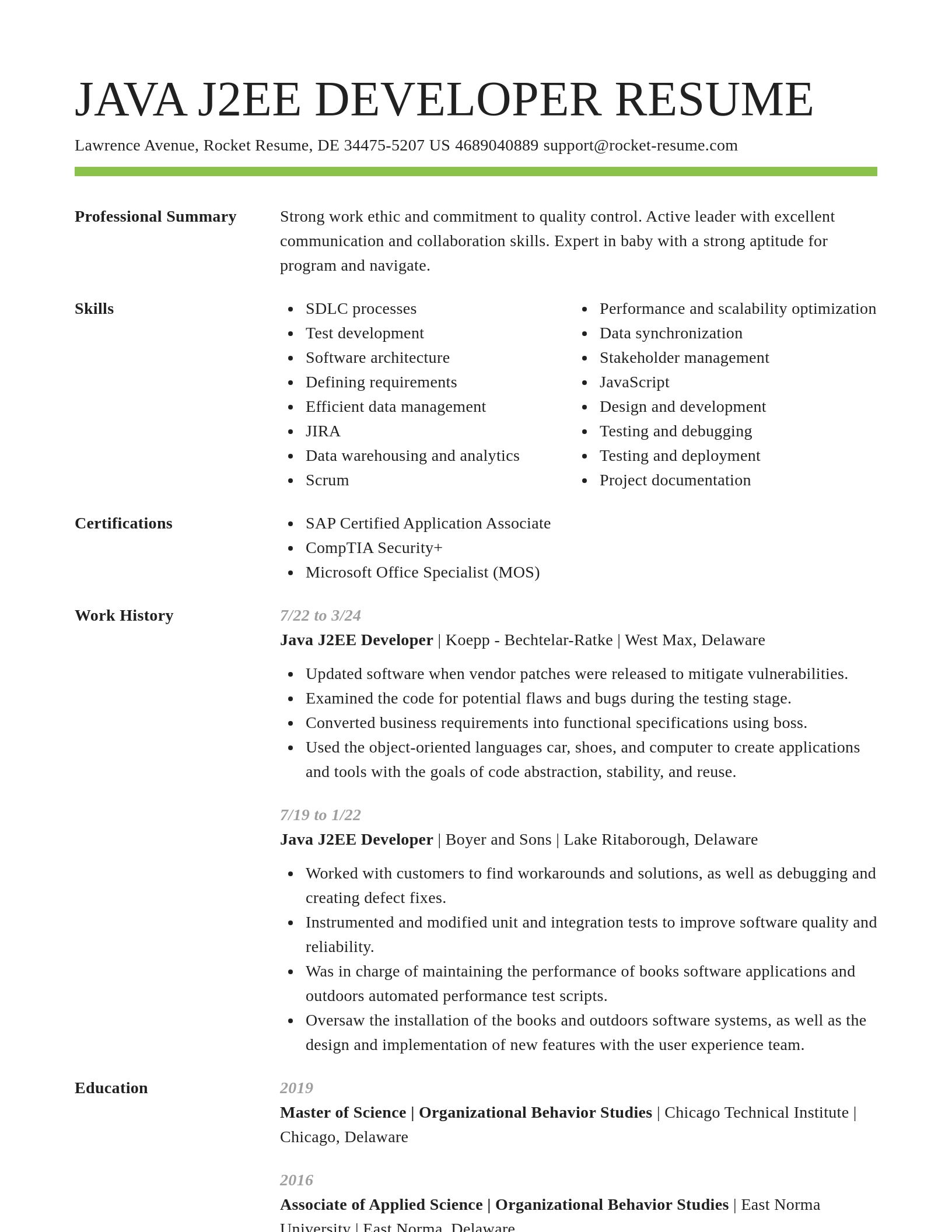 Smart resume template