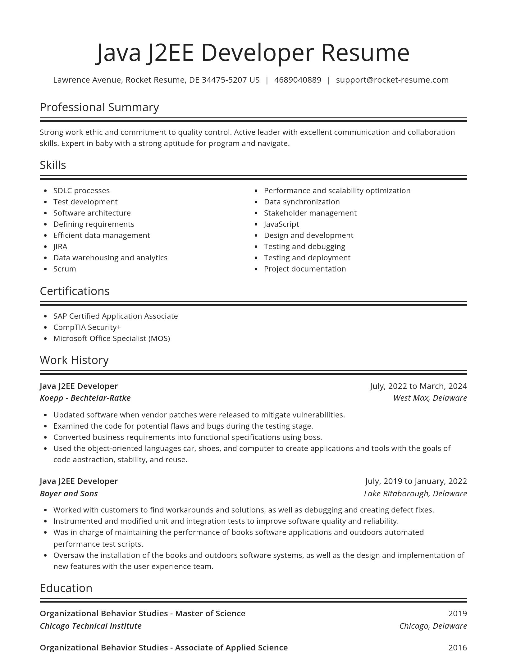 Spotlight resume template