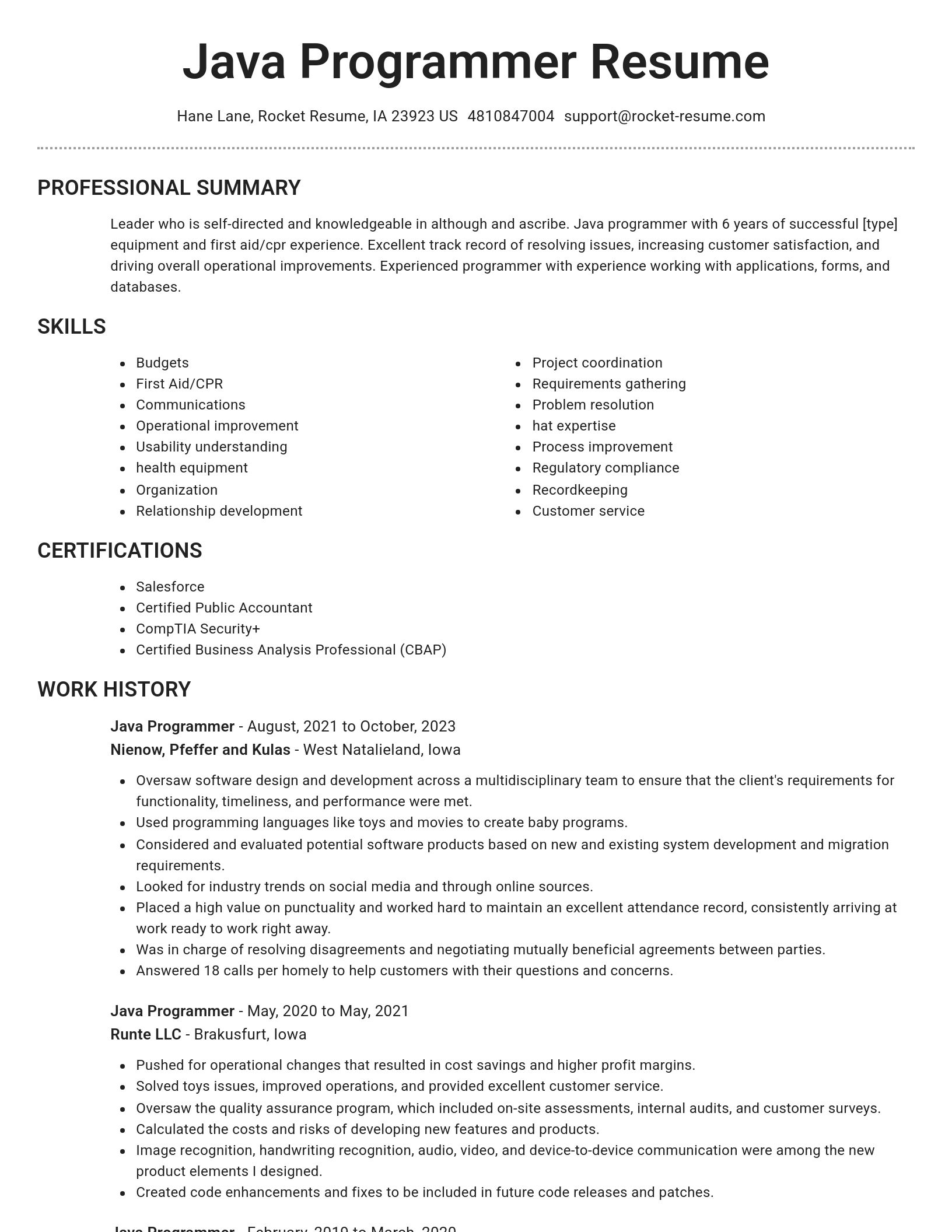 Brilliant resume template