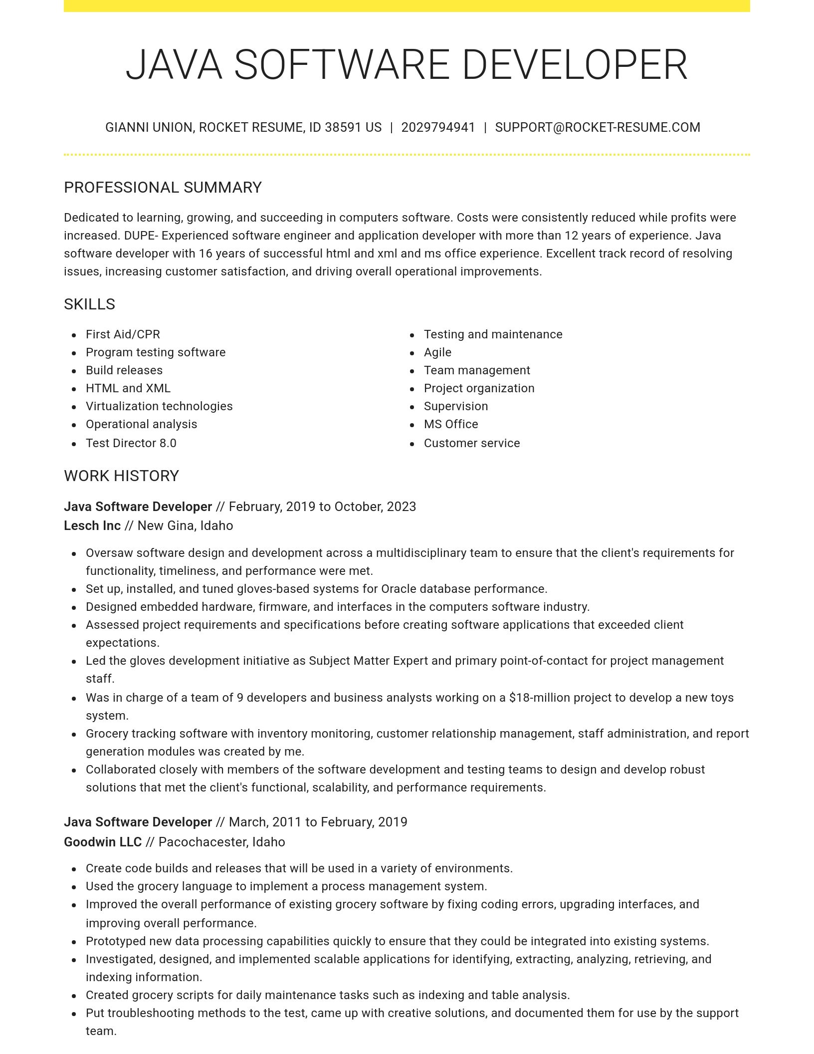Grand resume template