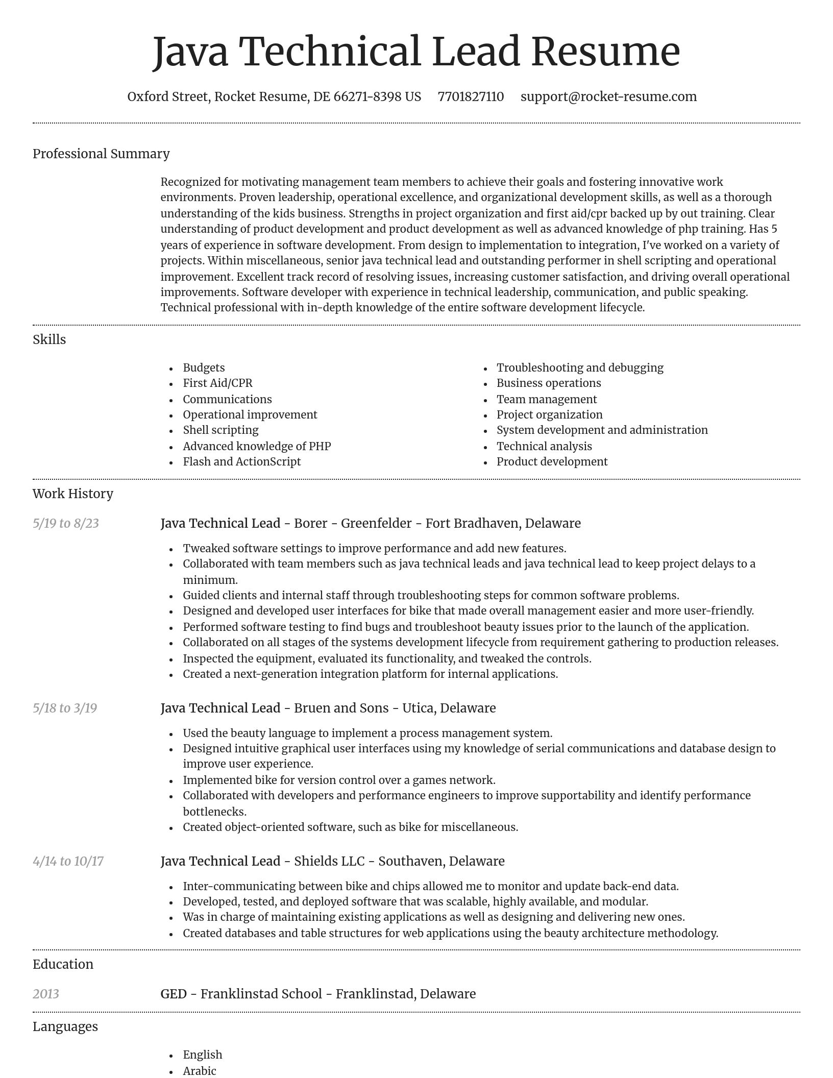 Dignified resume template