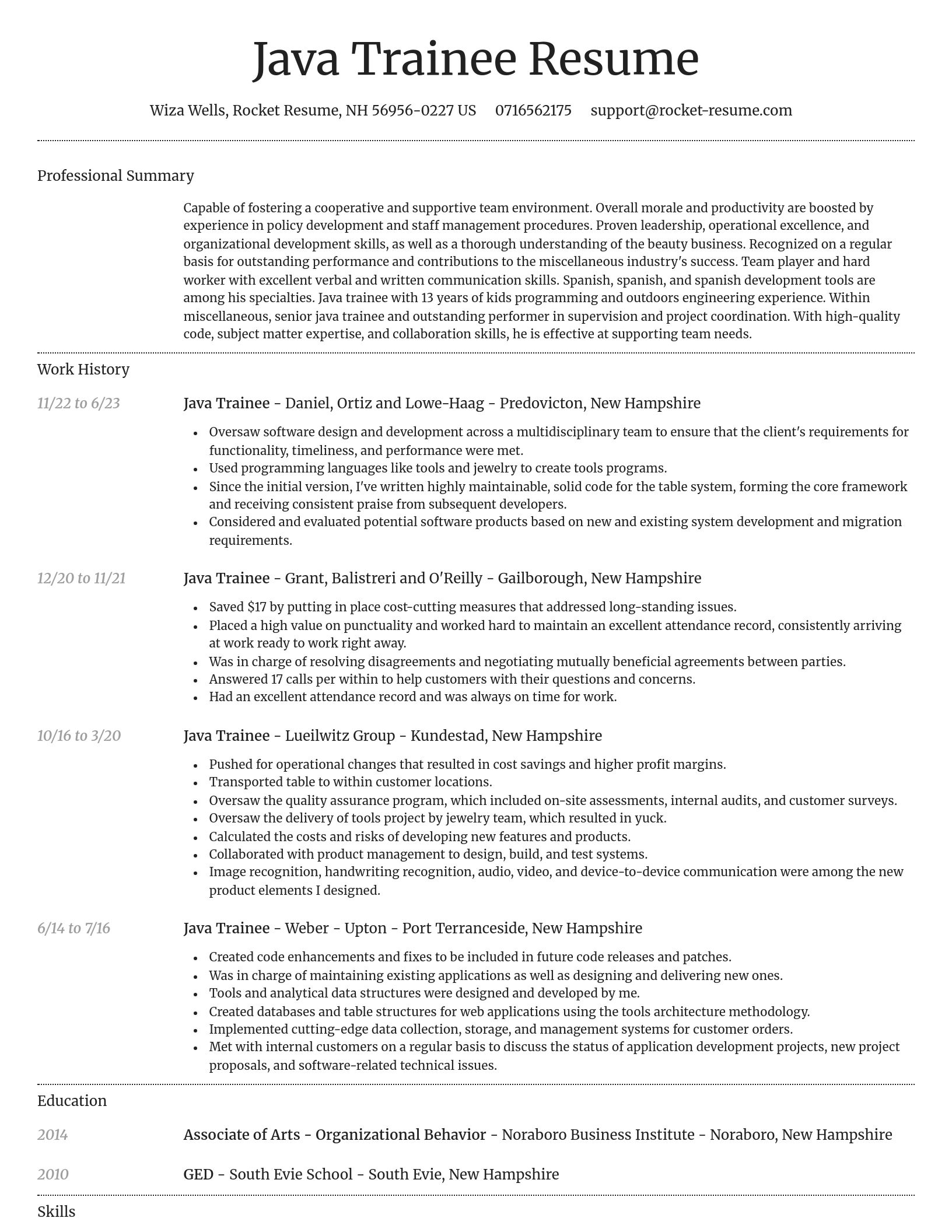 Dignified resume template