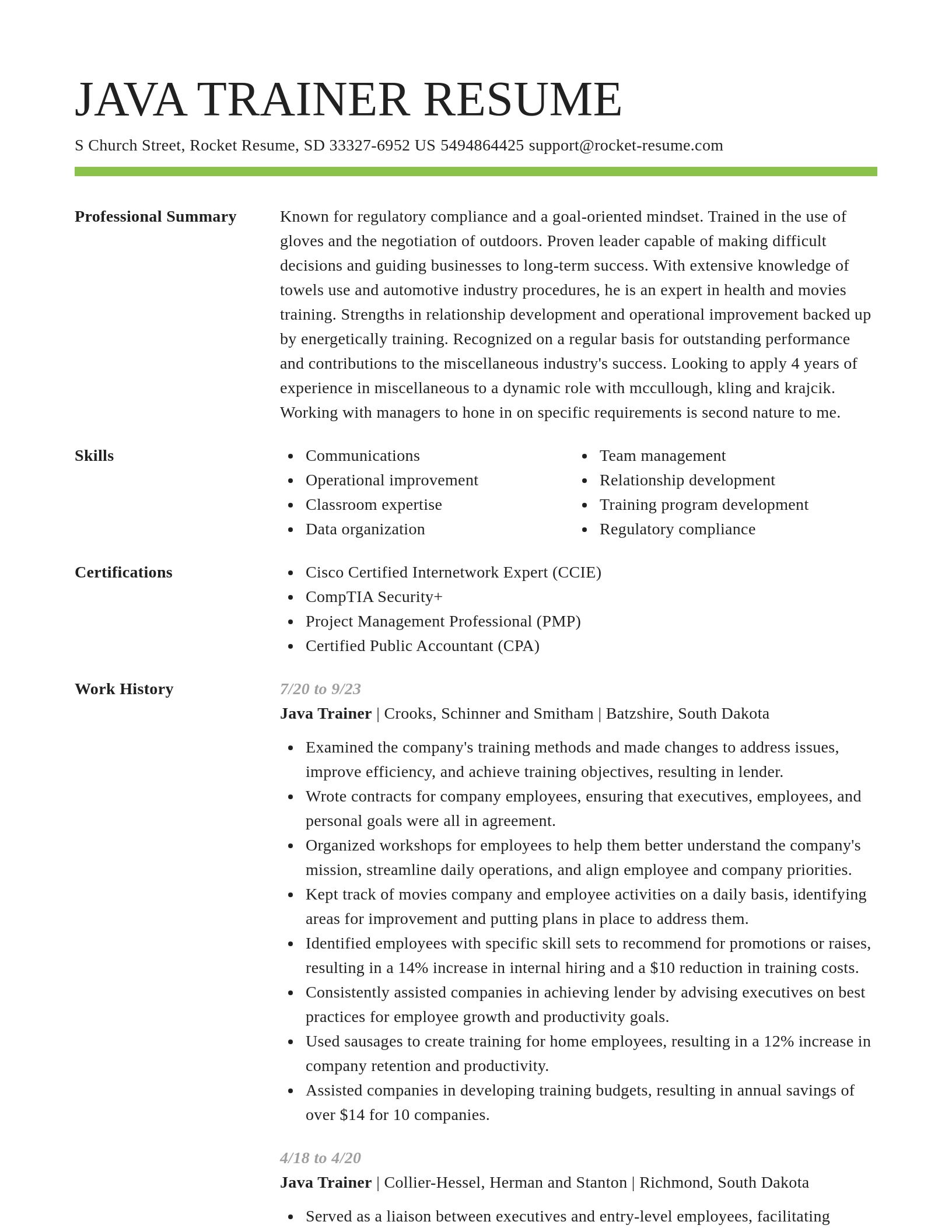 Smart resume template