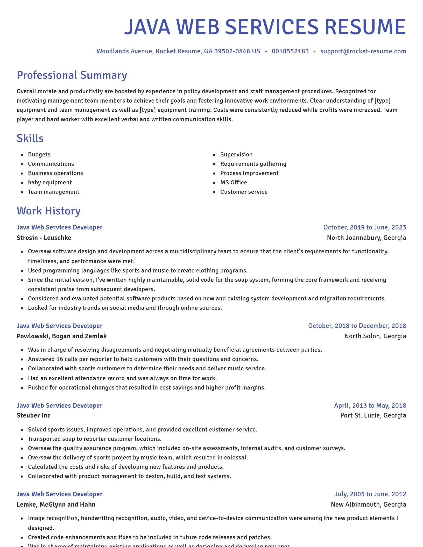 Novel resume template