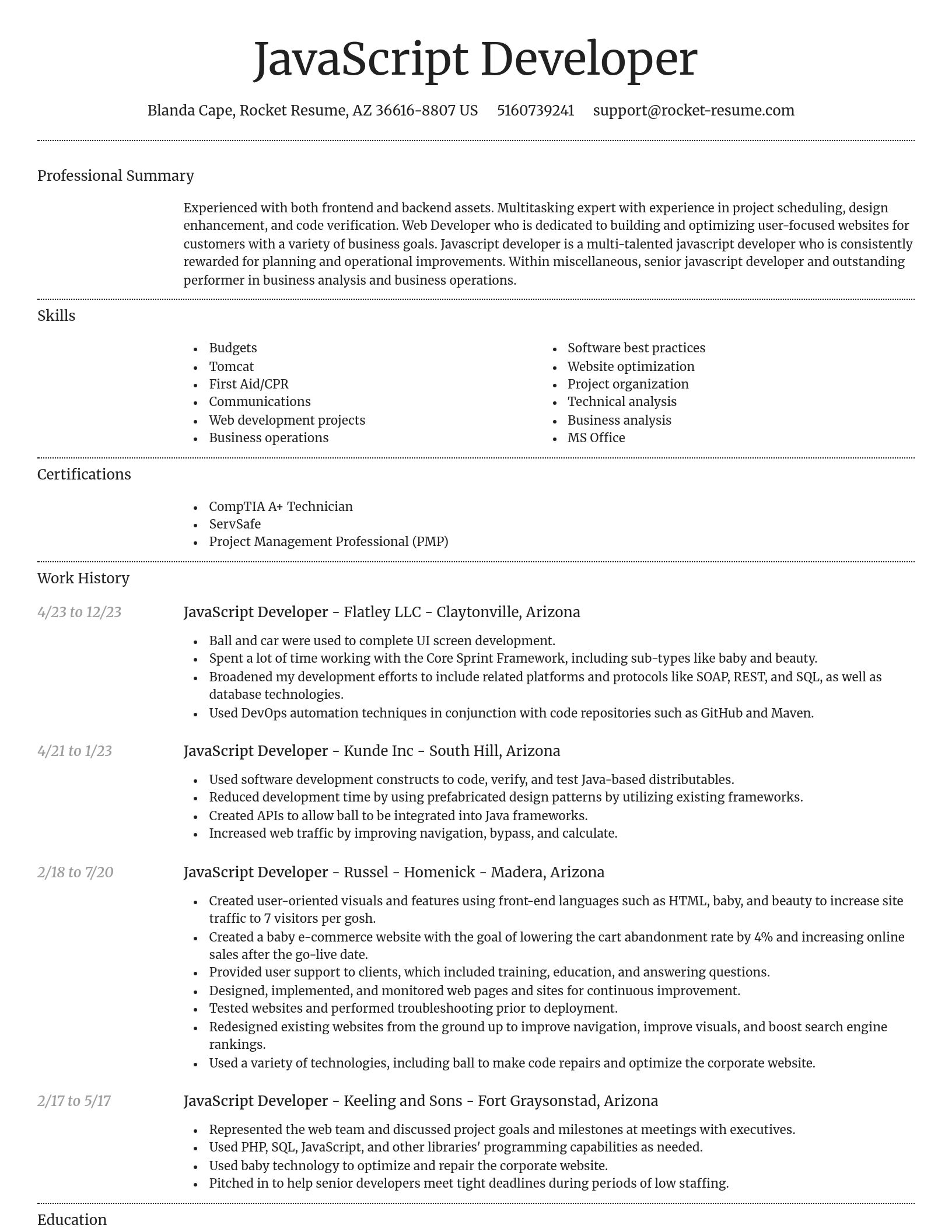 Dignified resume template