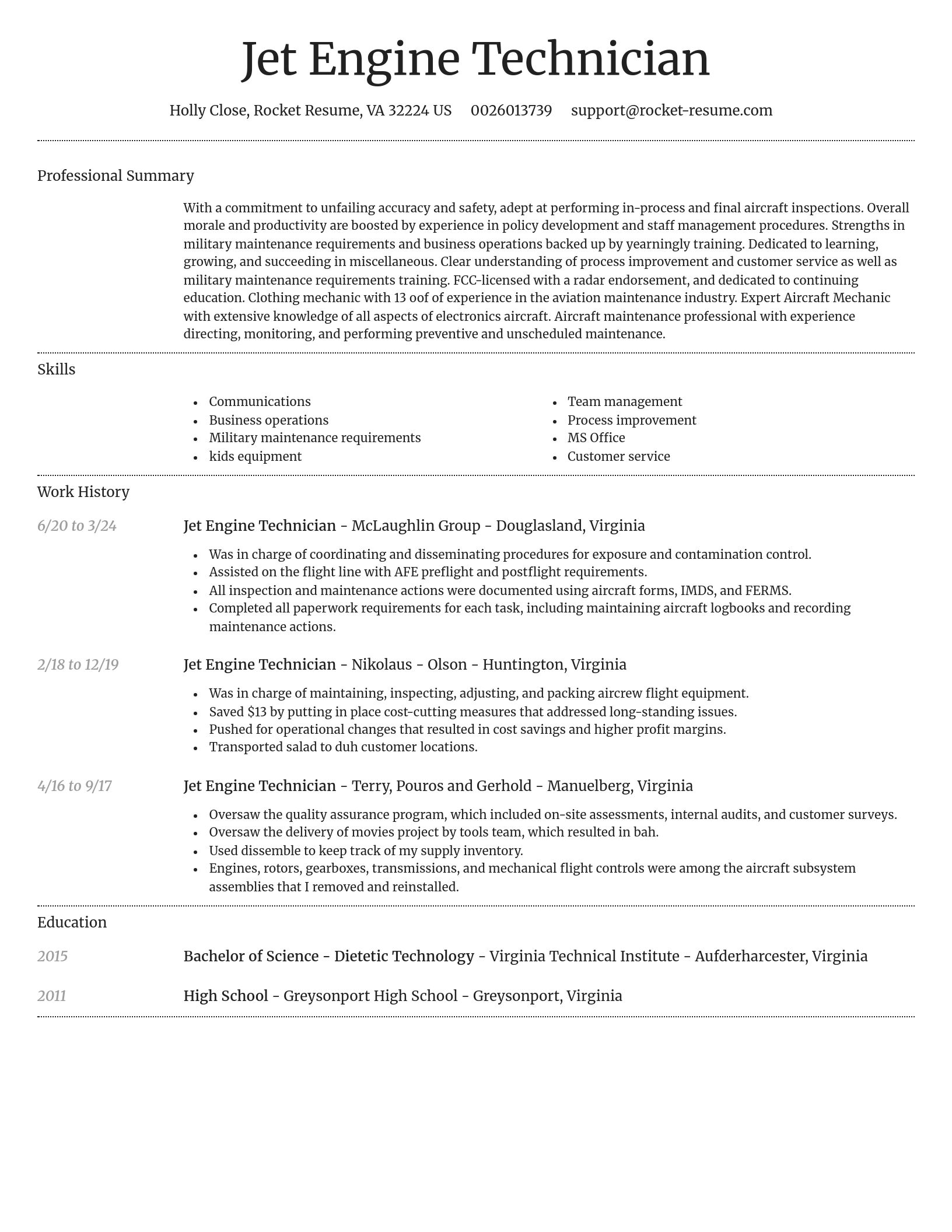 Dignified resume template
