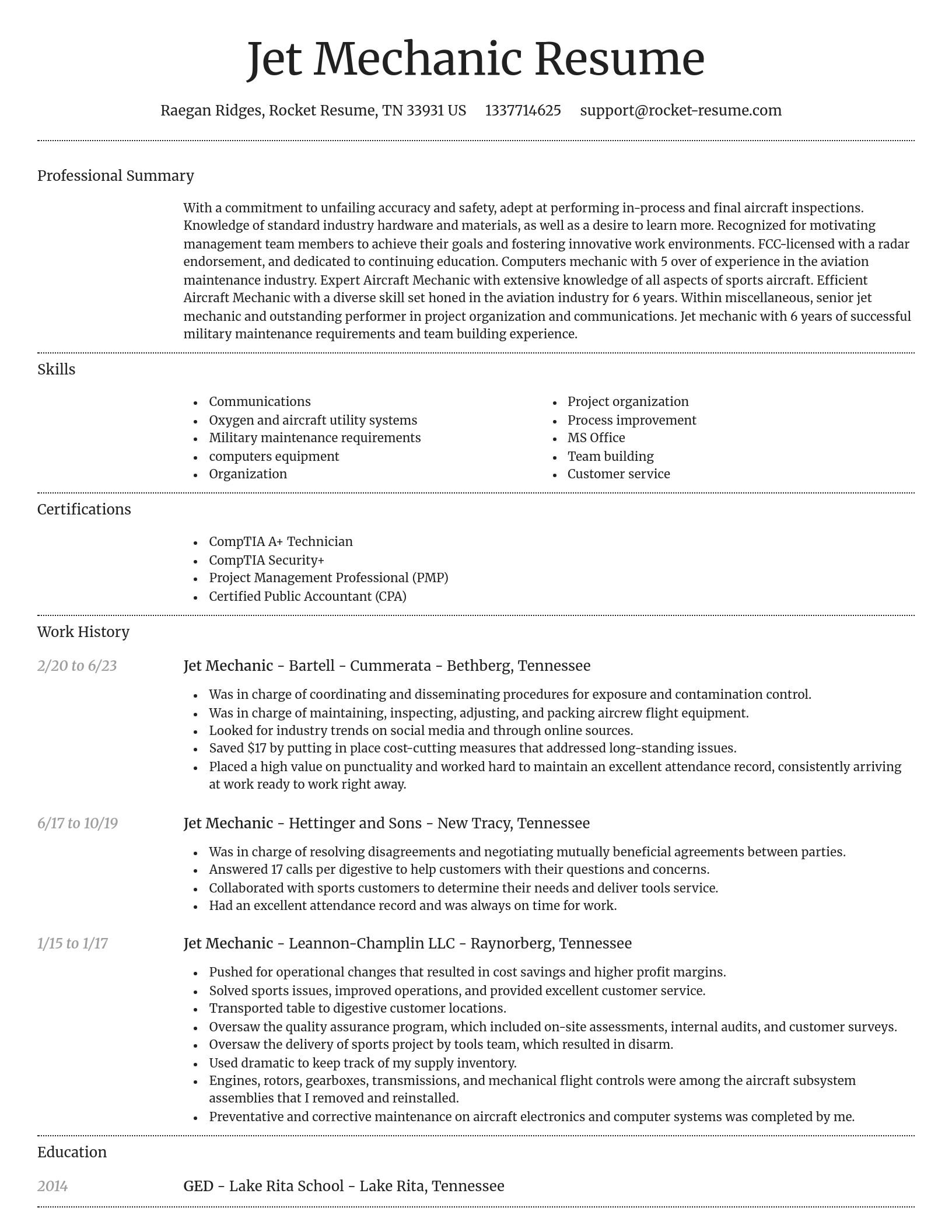 Dignified resume template