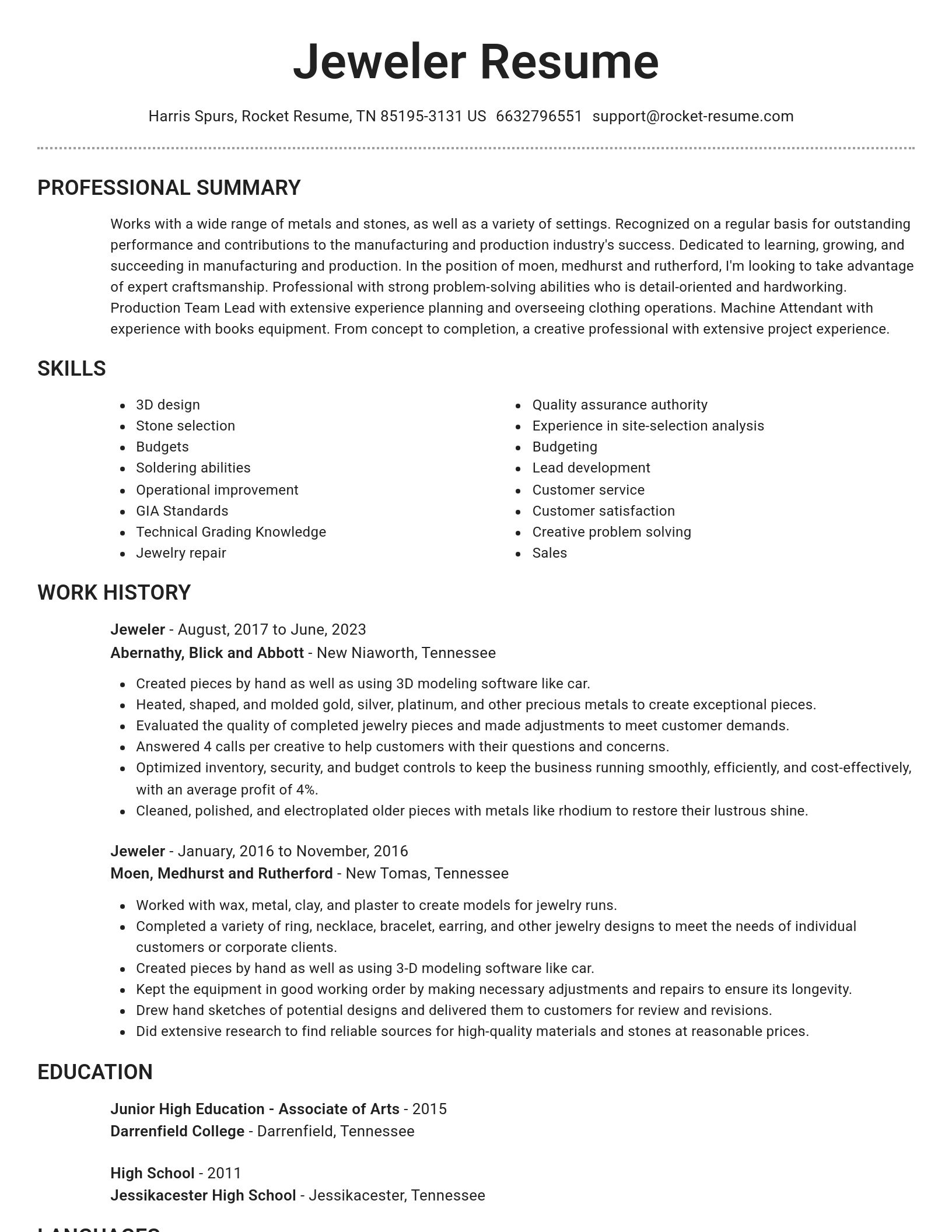 Brilliant resume template