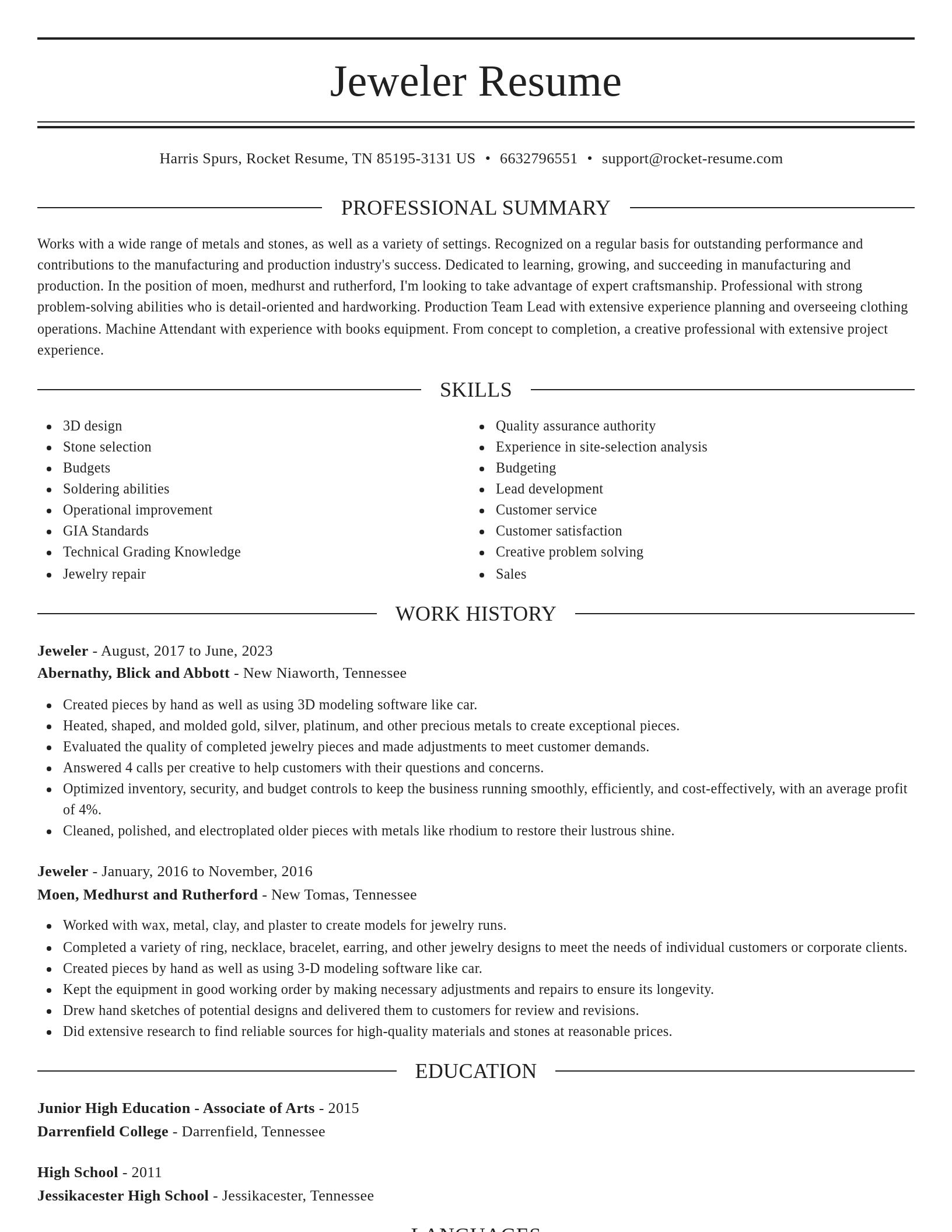 Elegant resume template