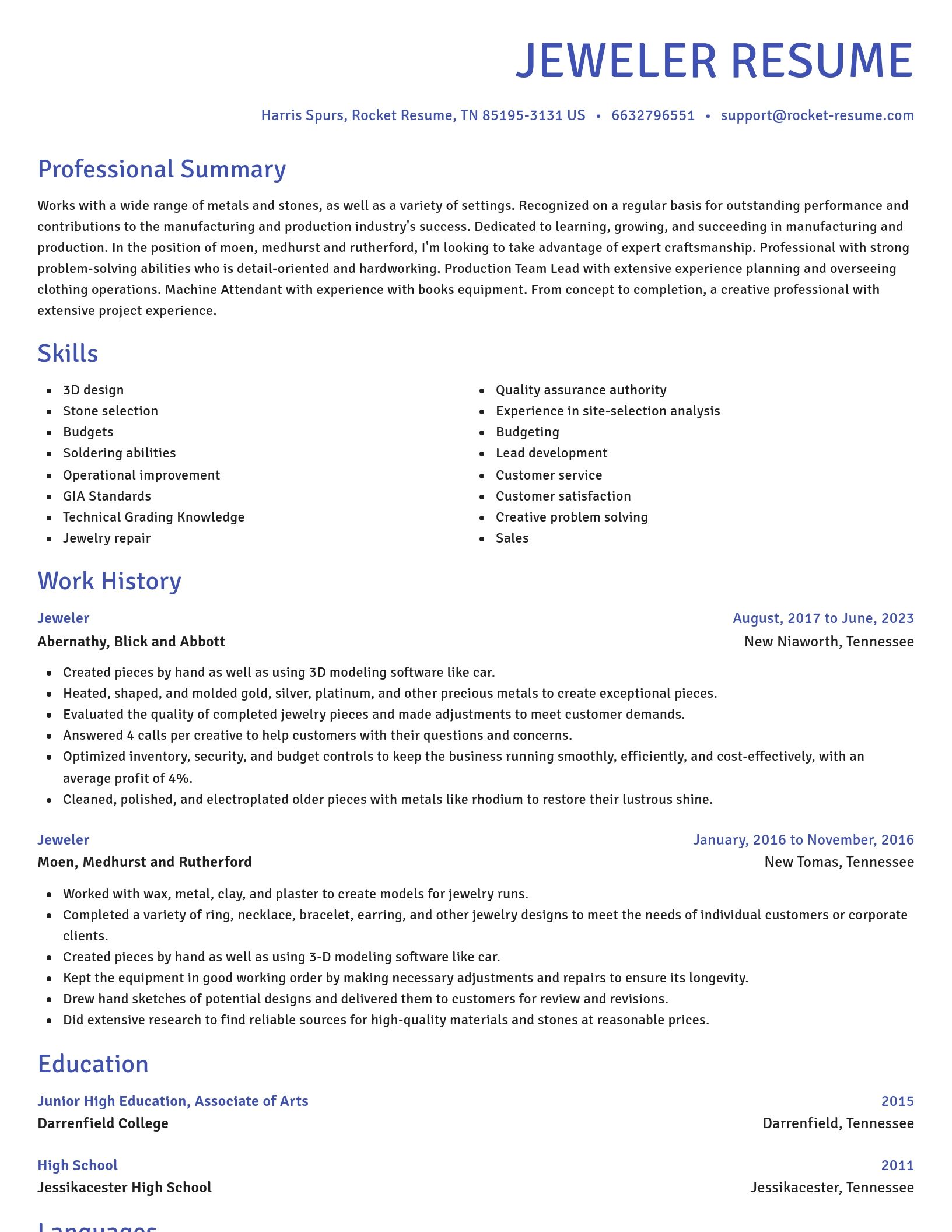 Novel resume template