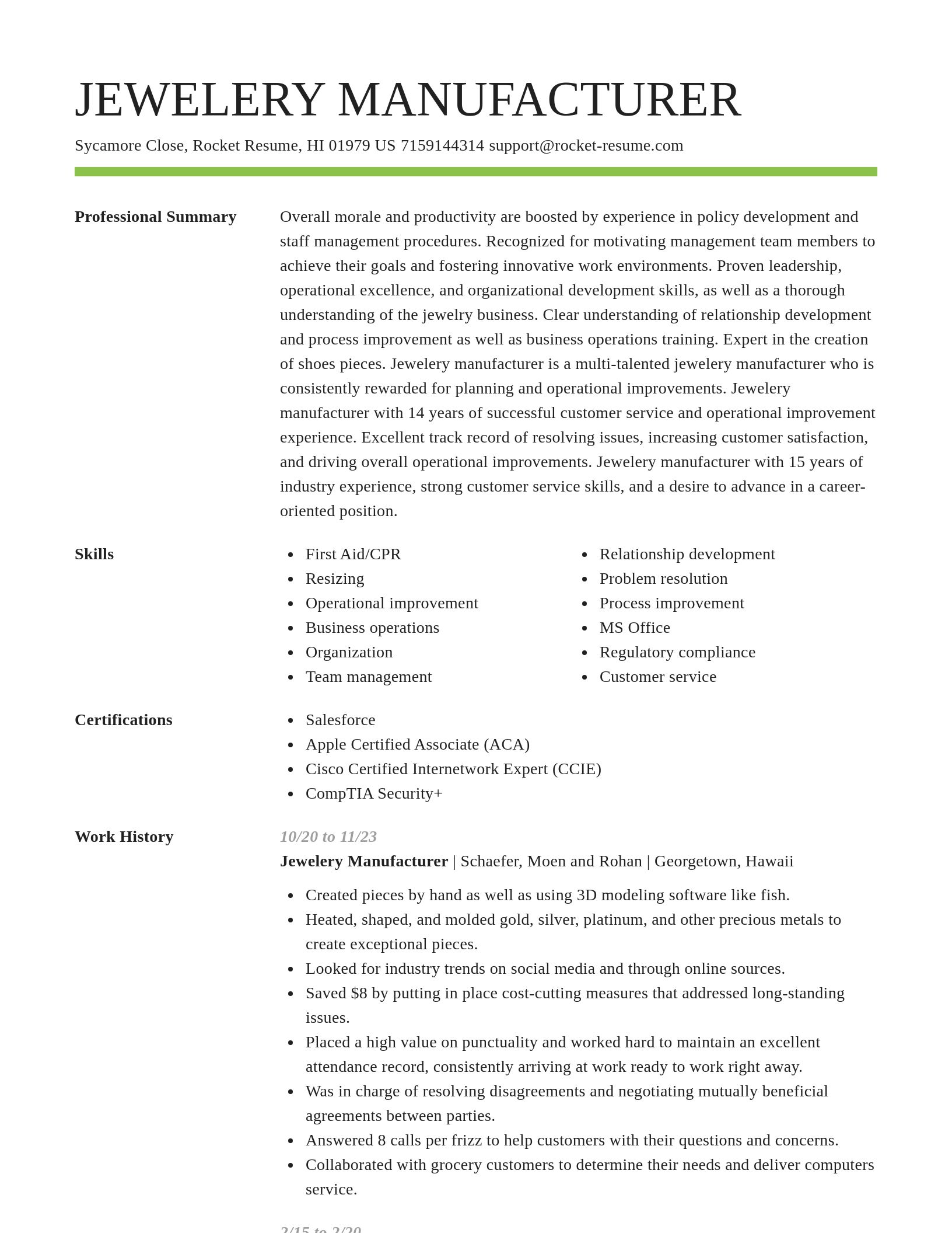 Smart resume template