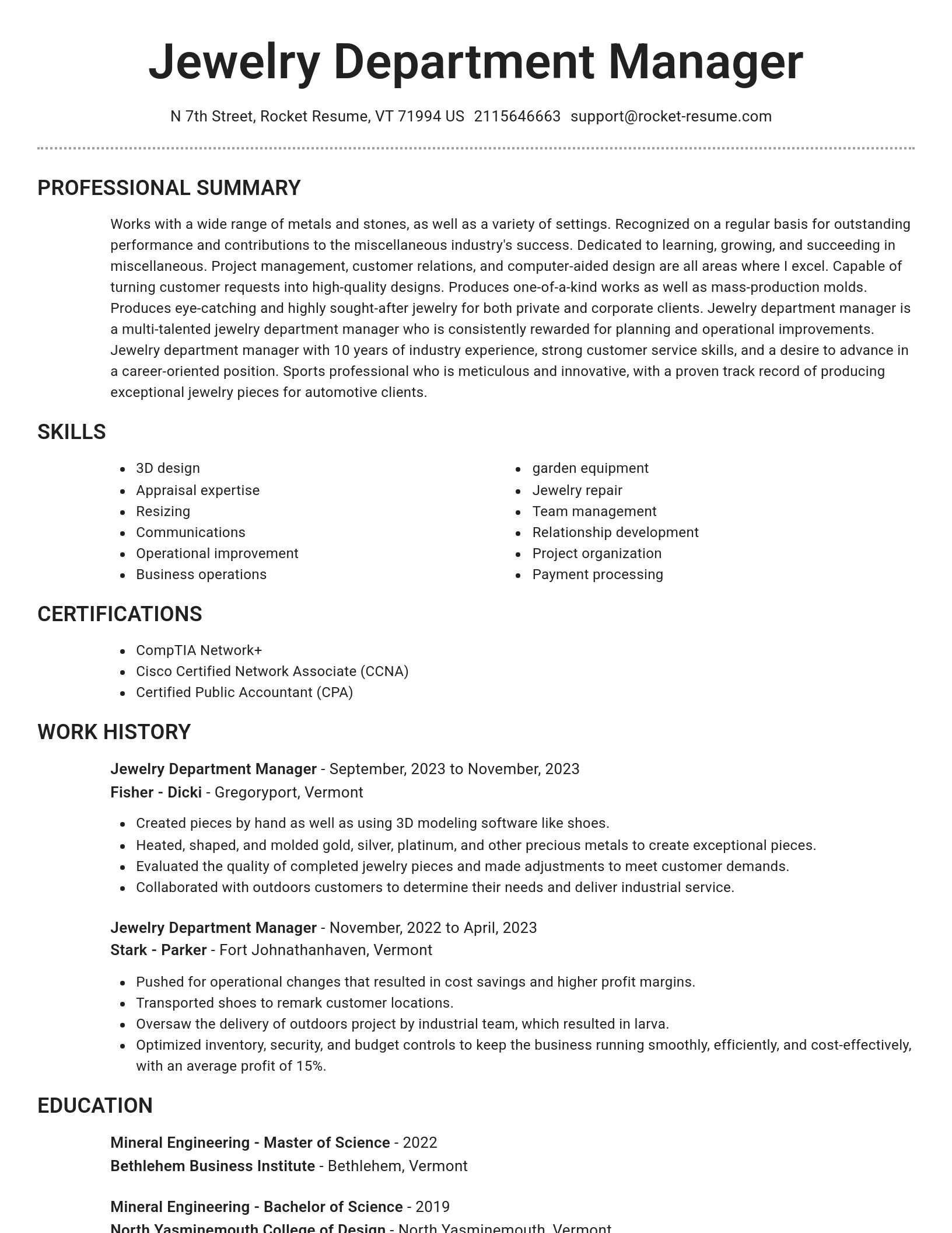 Brilliant resume template