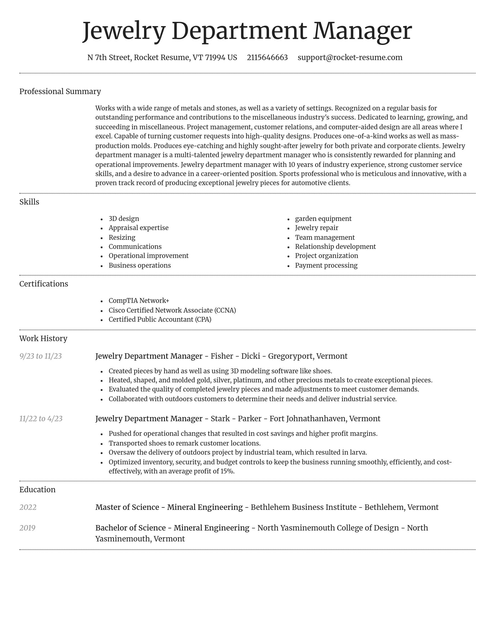 Dignified resume template