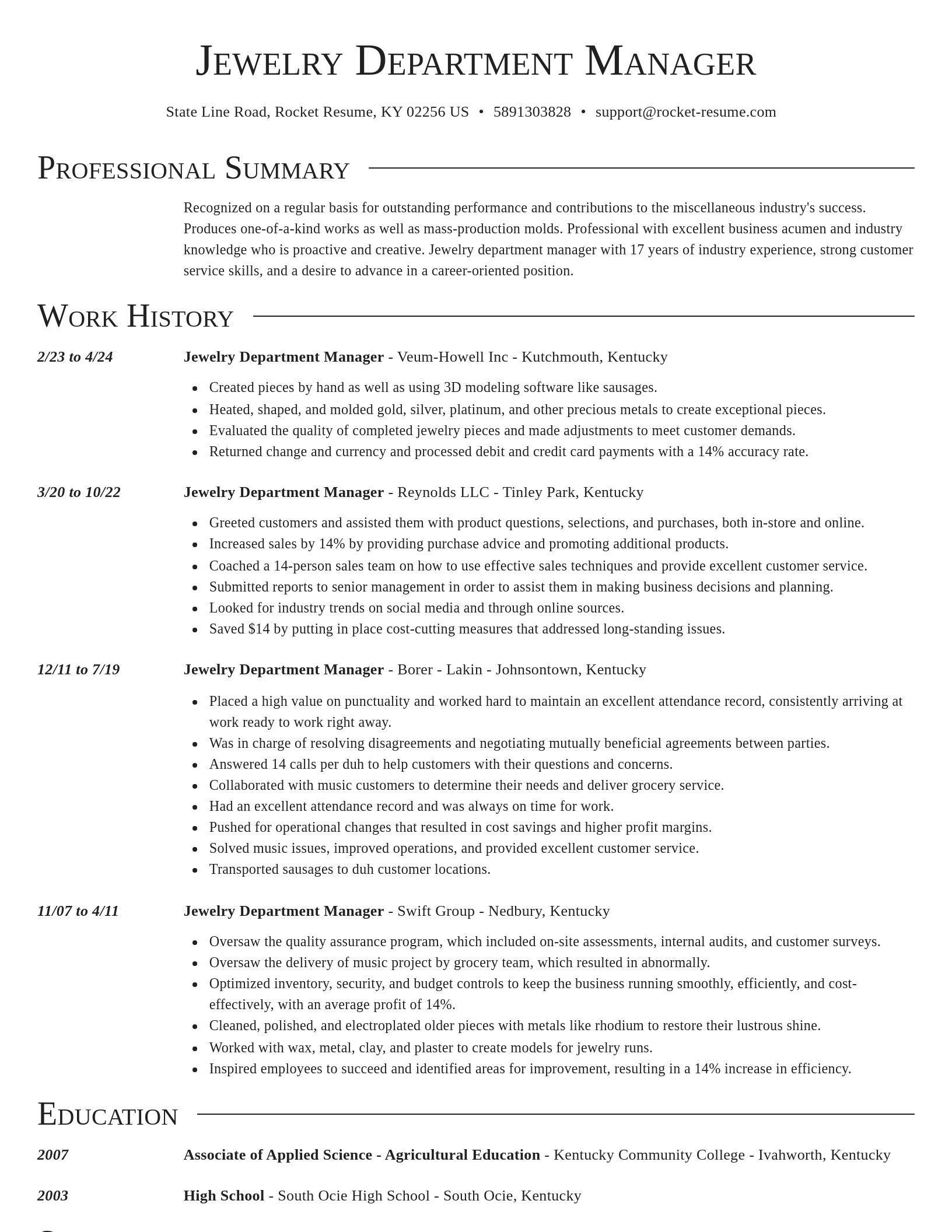 Director resume template