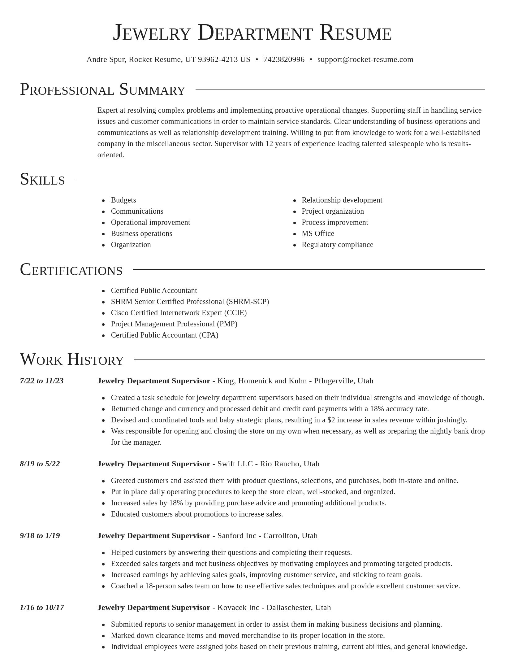 Director resume template