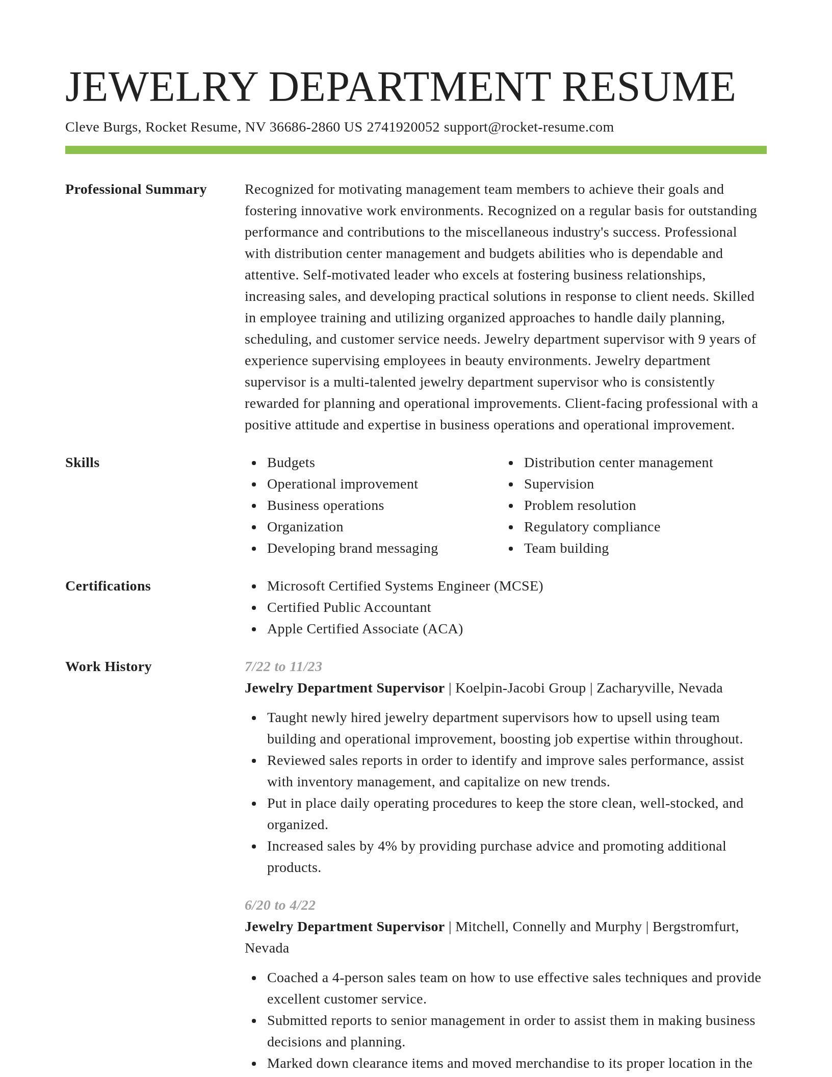 Smart resume template
