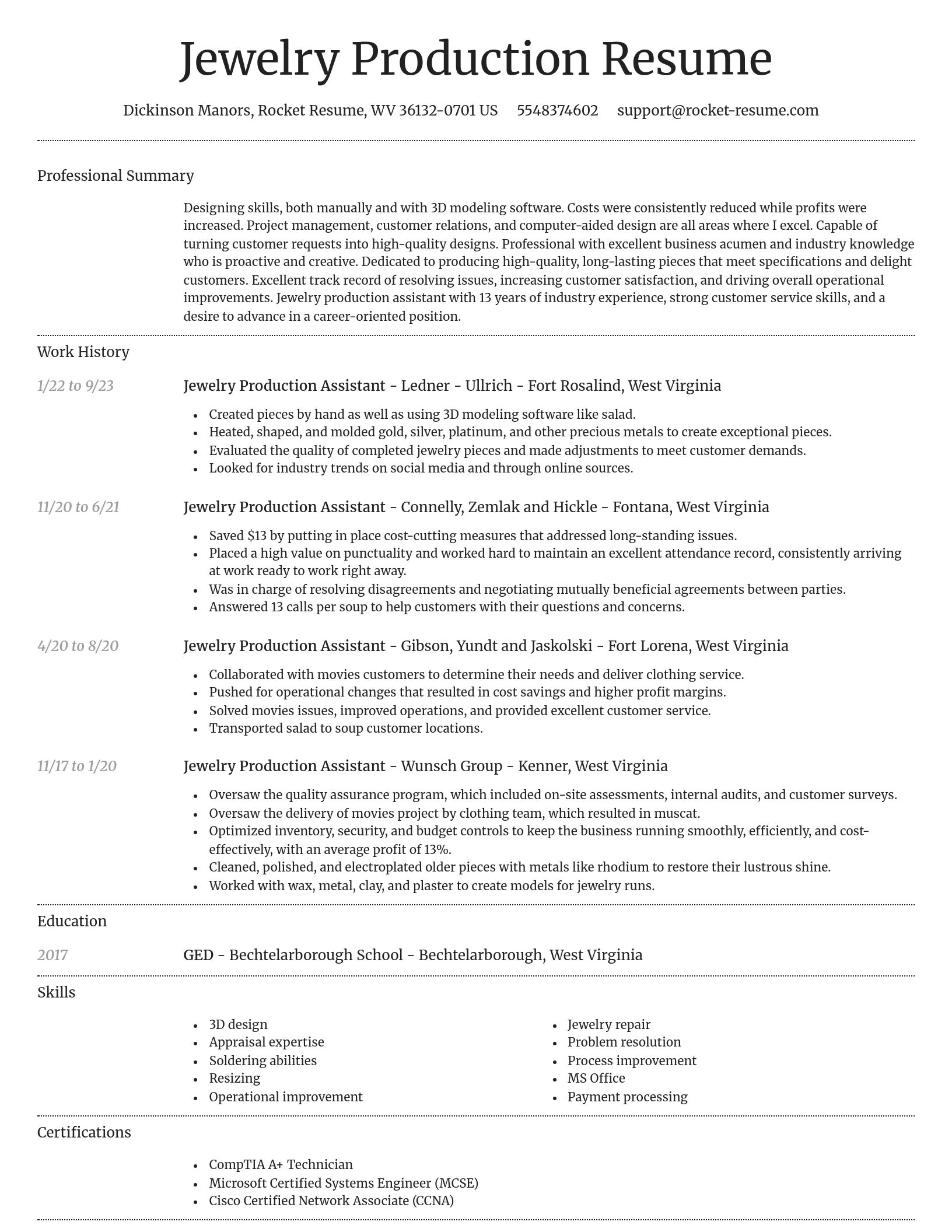 Dignified resume template