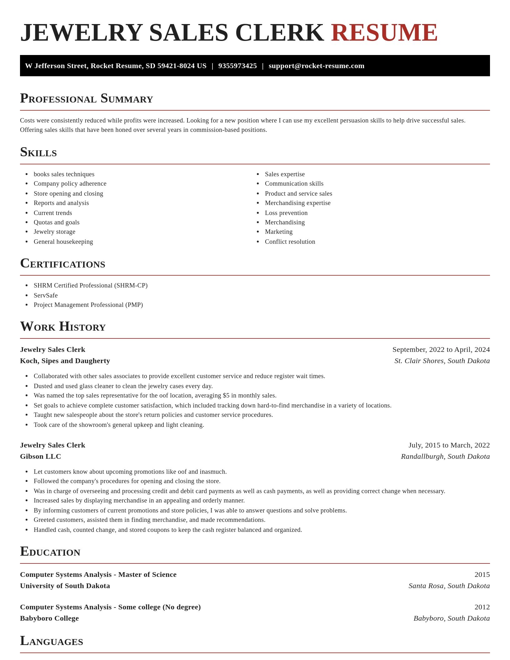 Exquisite resume template