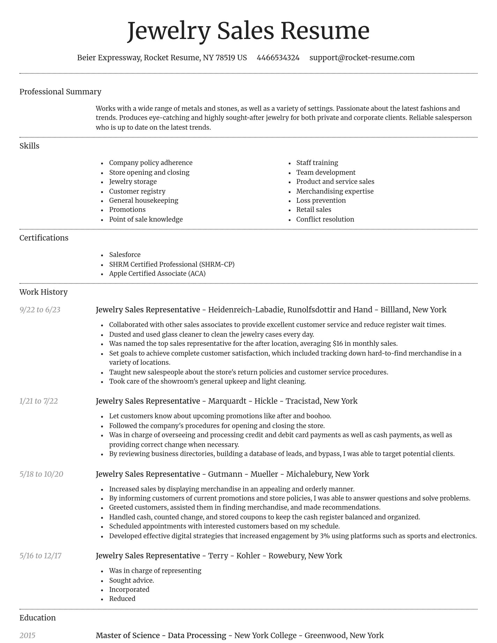 Dignified resume template