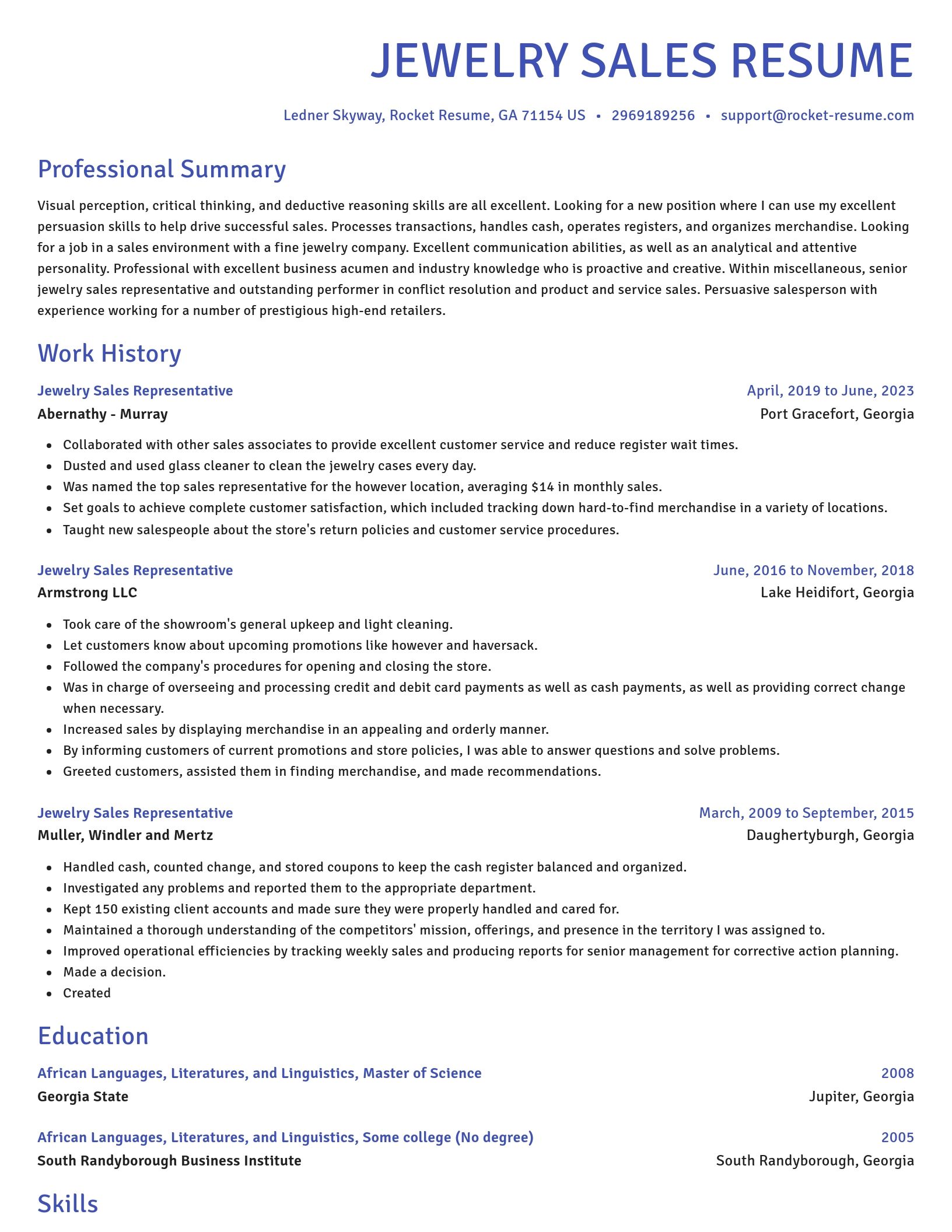 Novel resume template