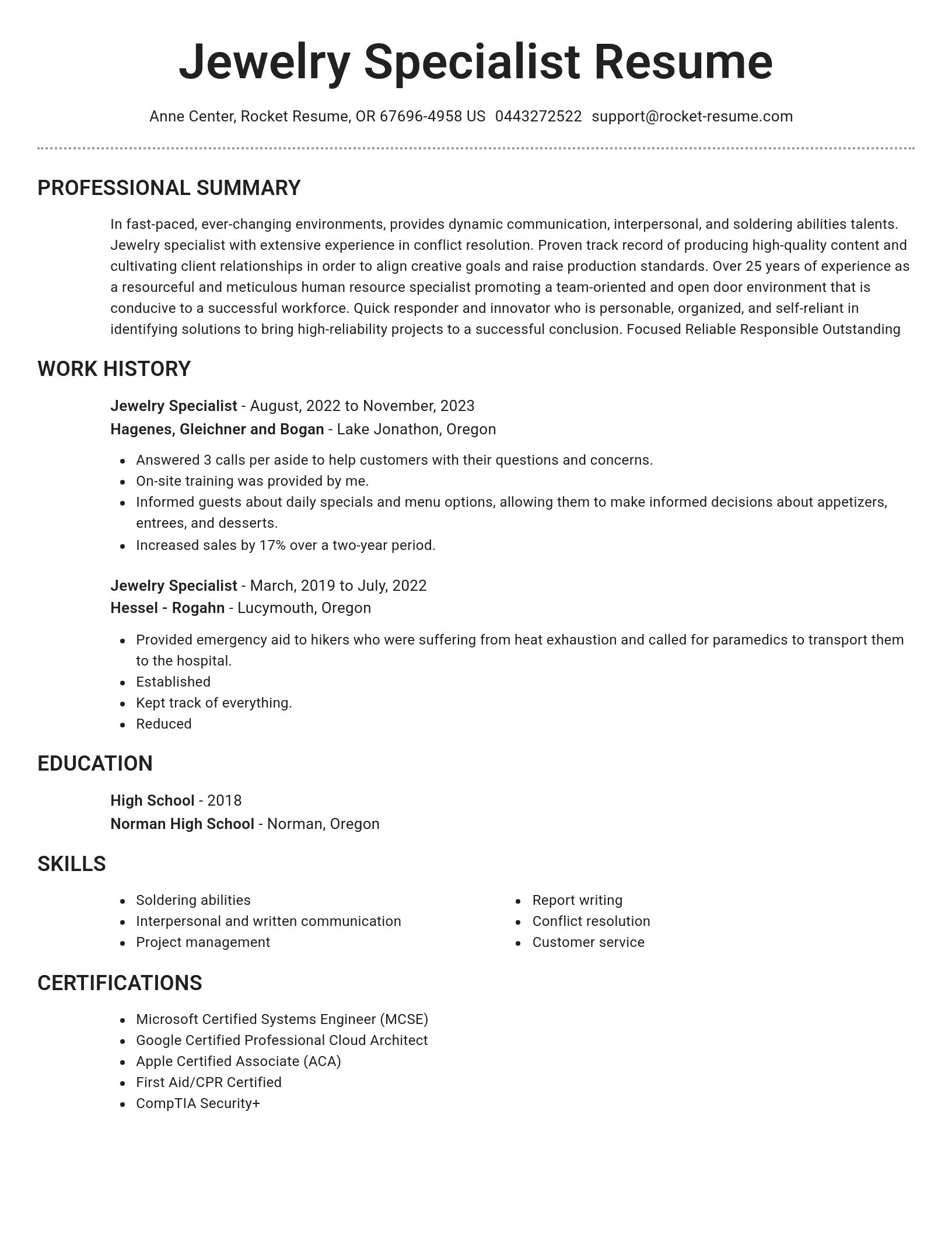 Brilliant resume template
