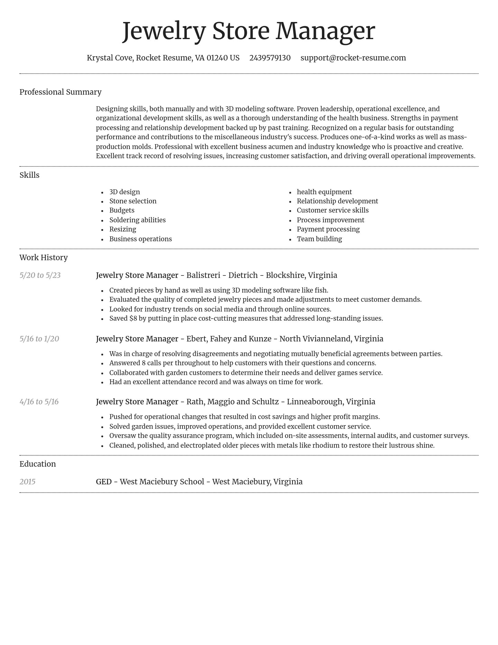 Dignified resume template