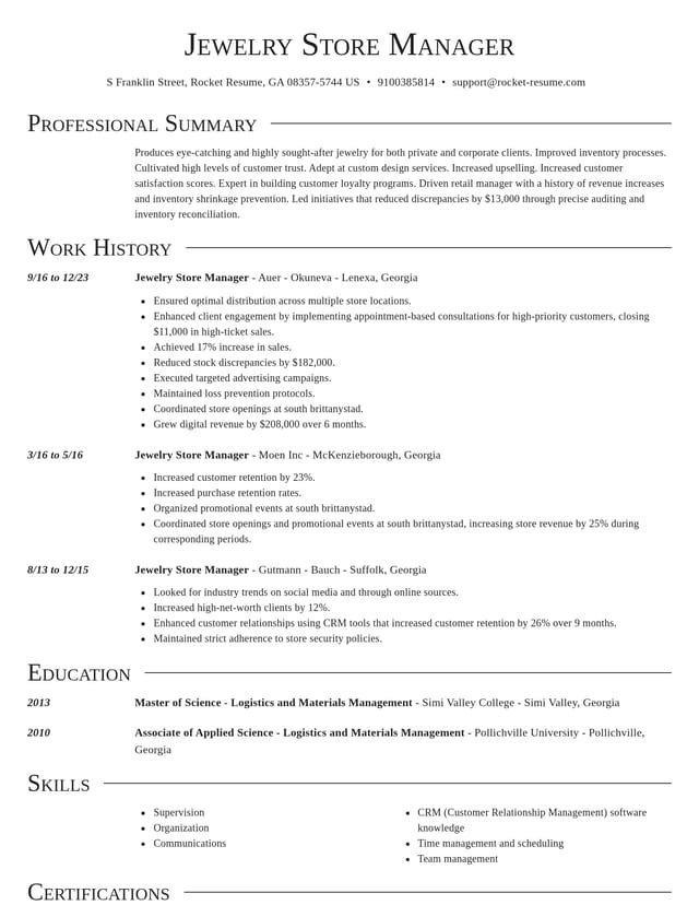 Director resume template