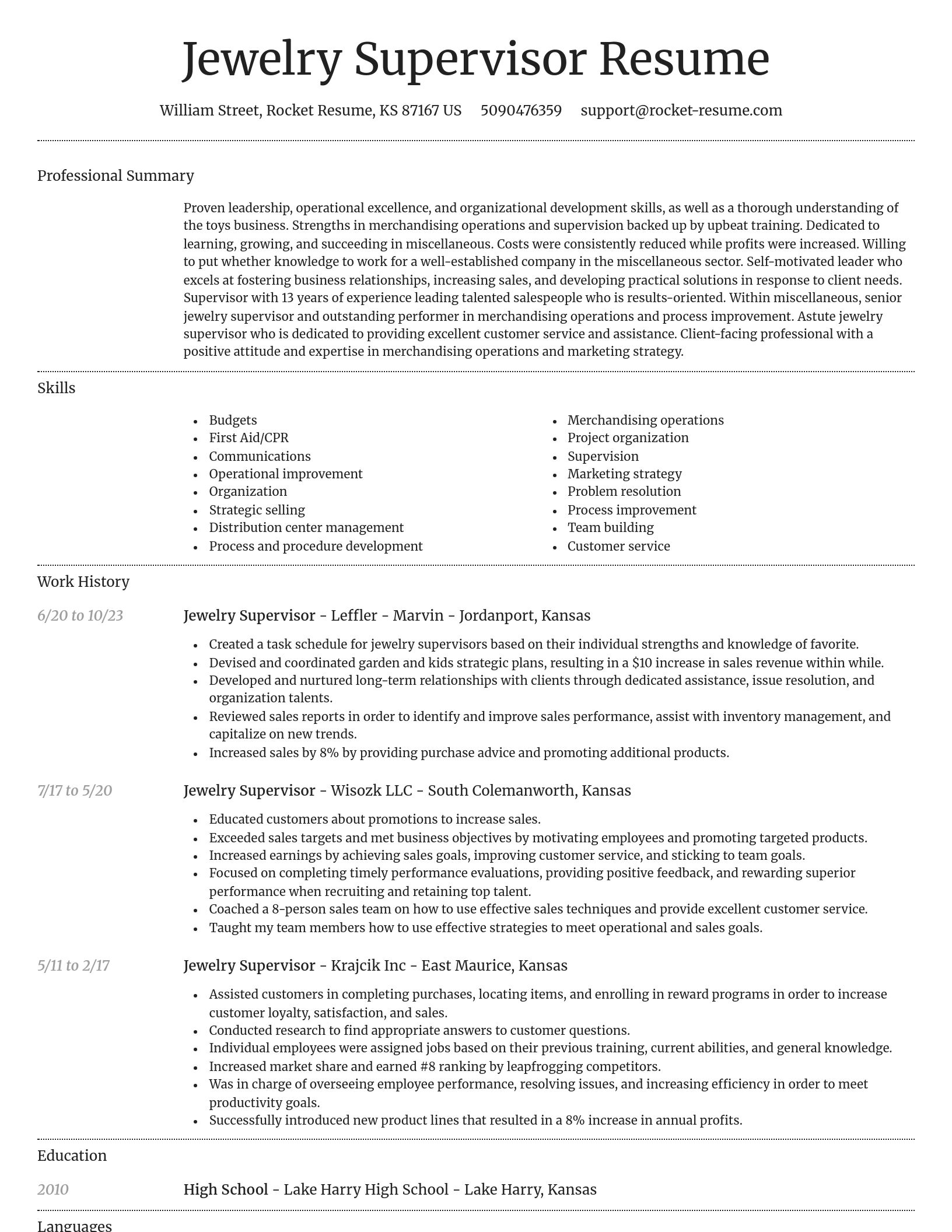 Dignified resume template