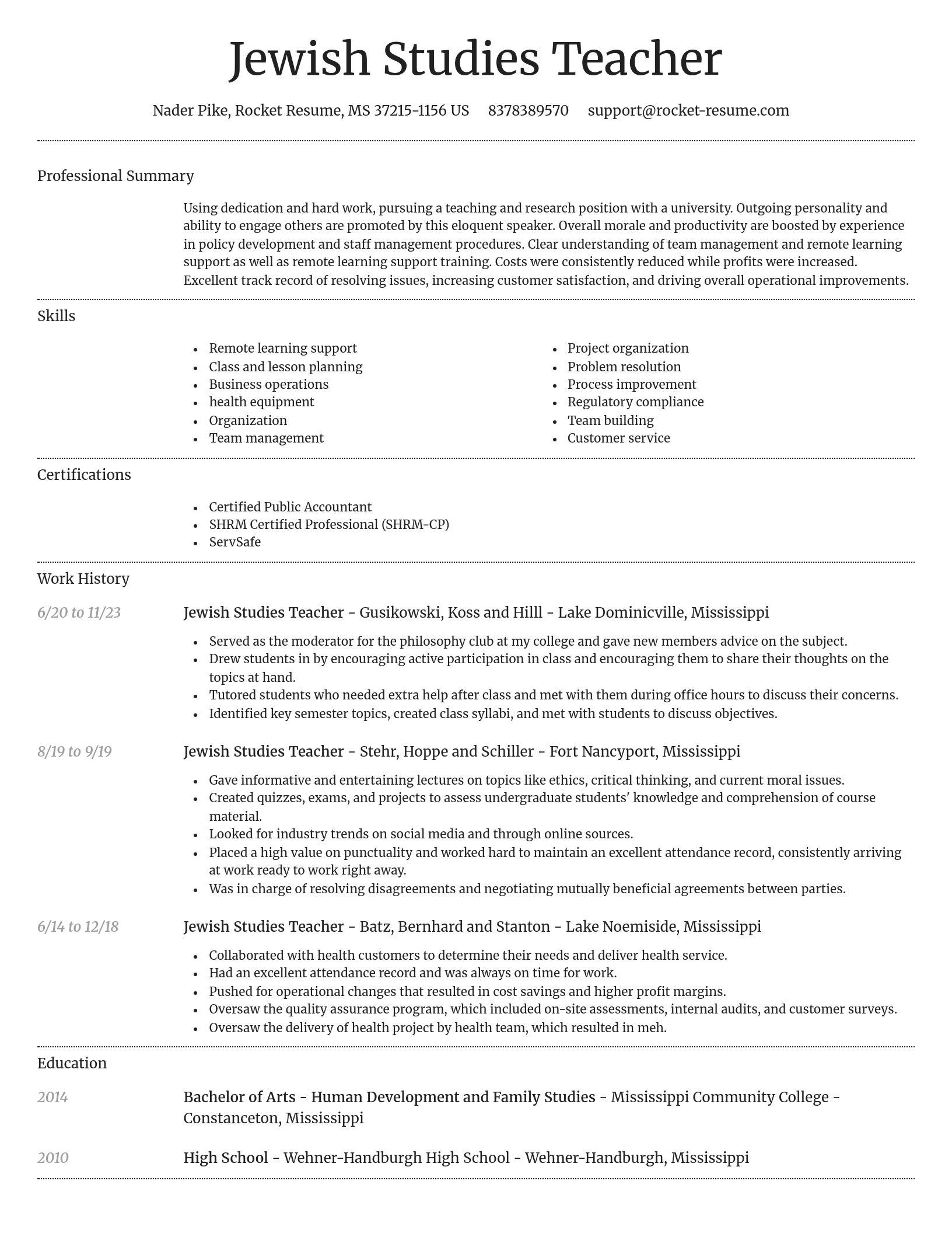 Dignified resume template