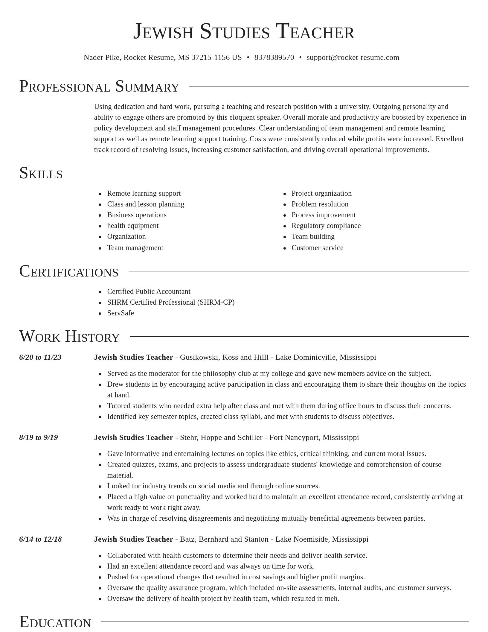 Director resume template