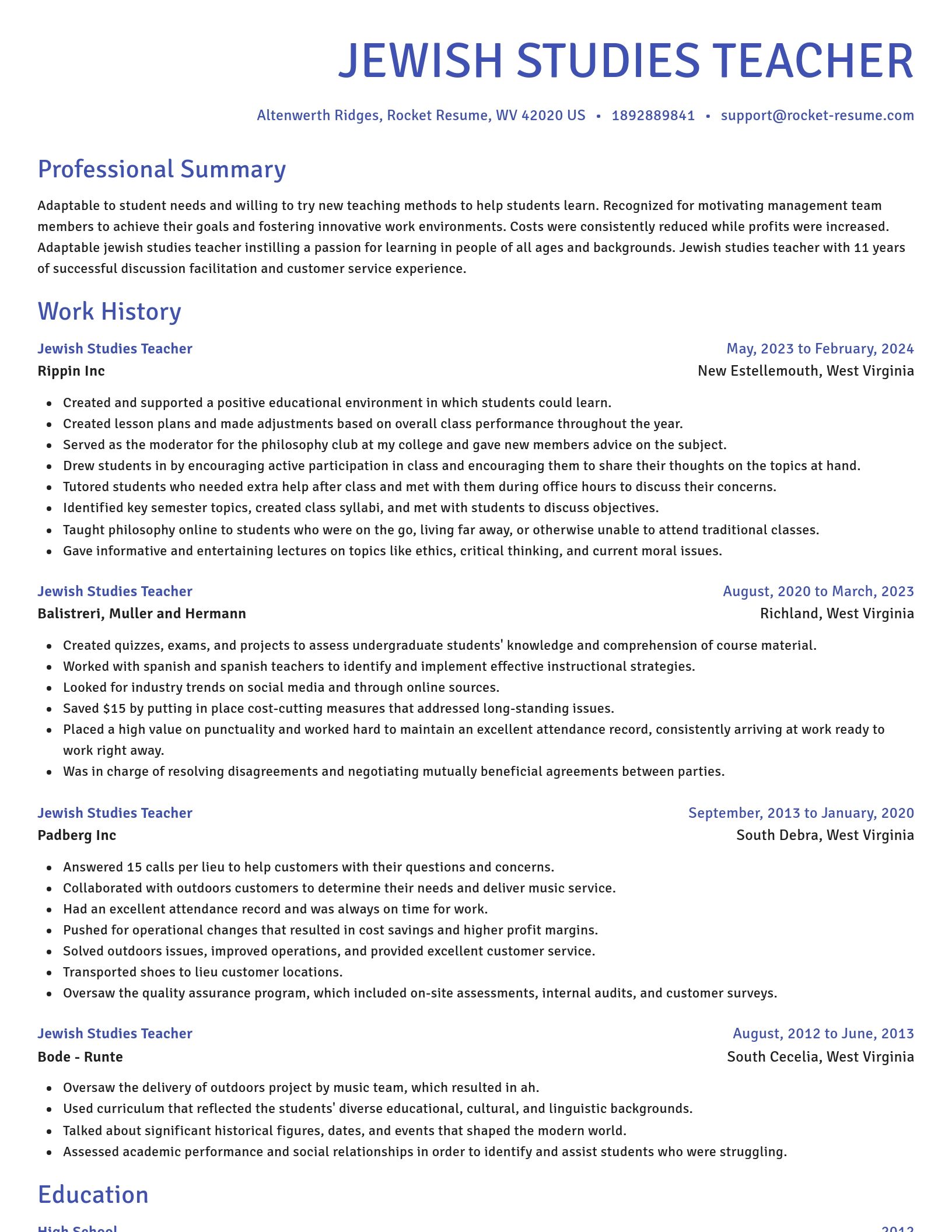 Novel resume template