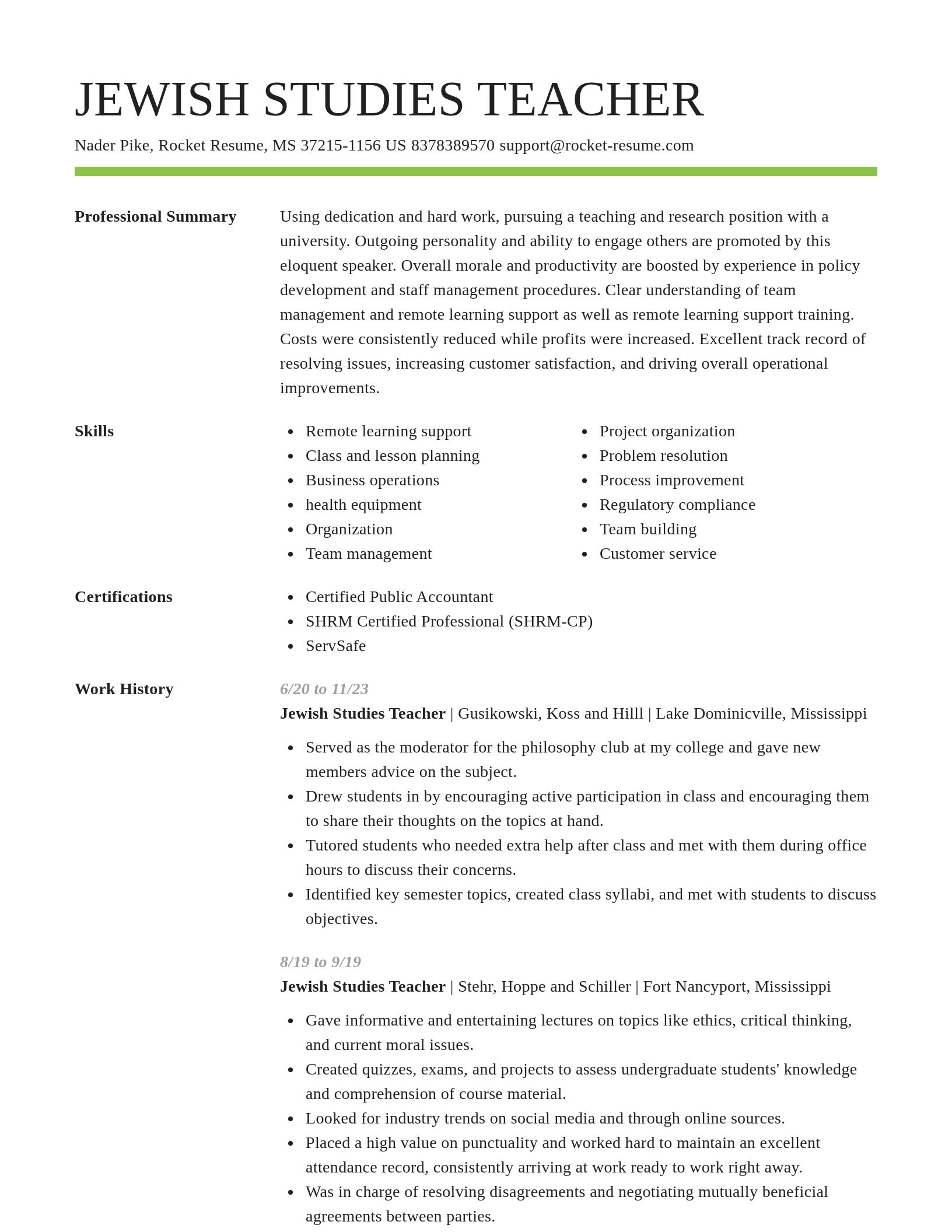 Smart resume template