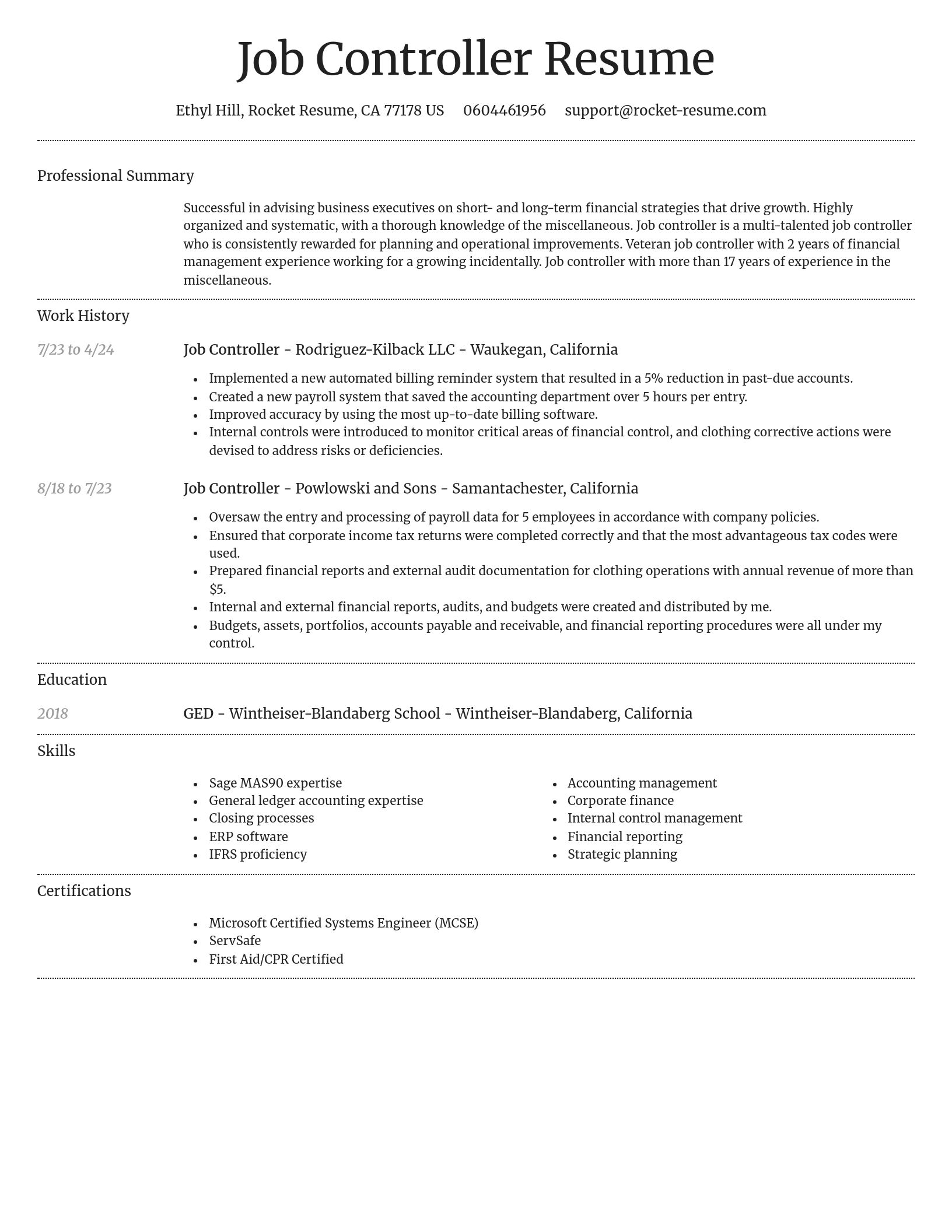 Dignified resume template