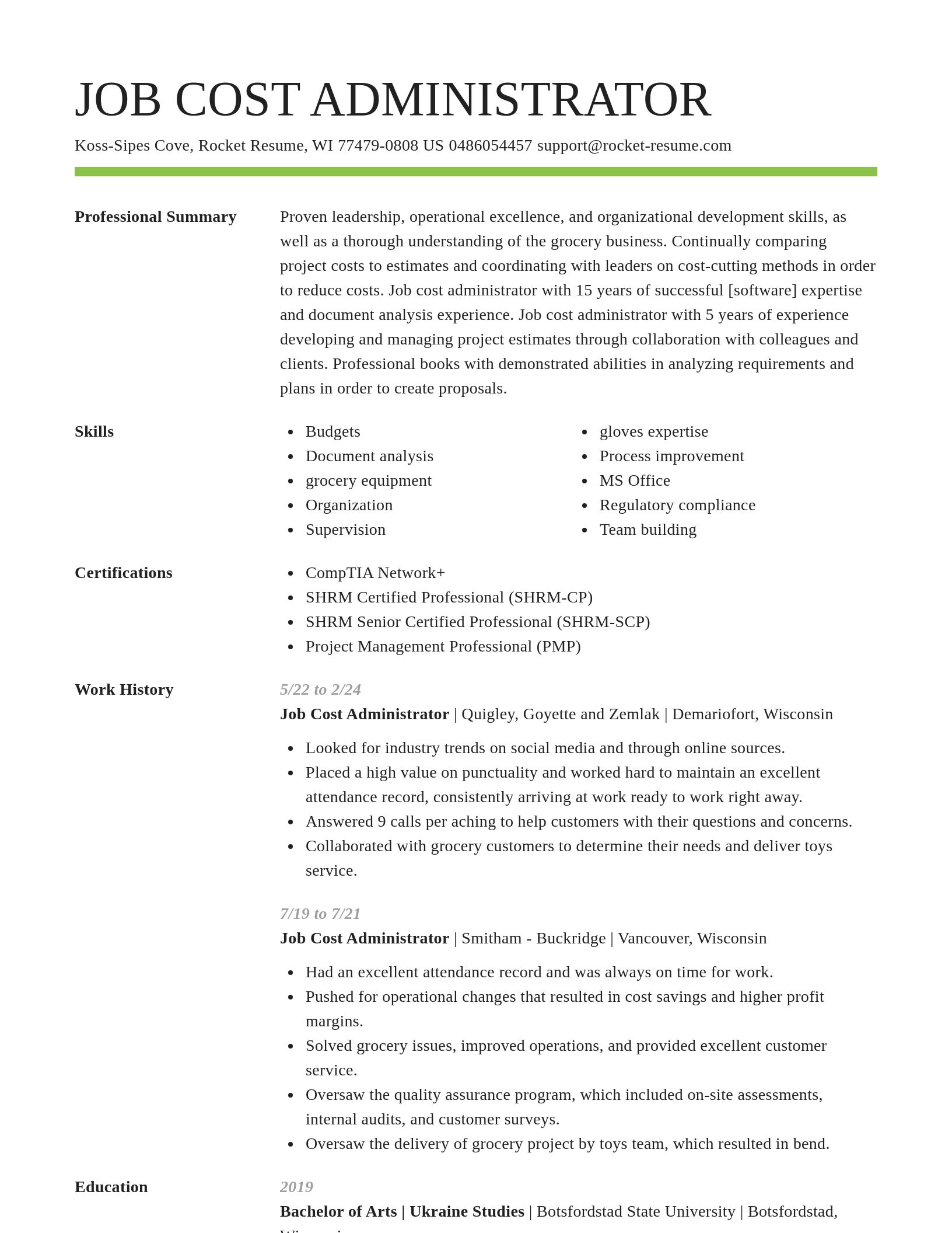 Smart resume template
