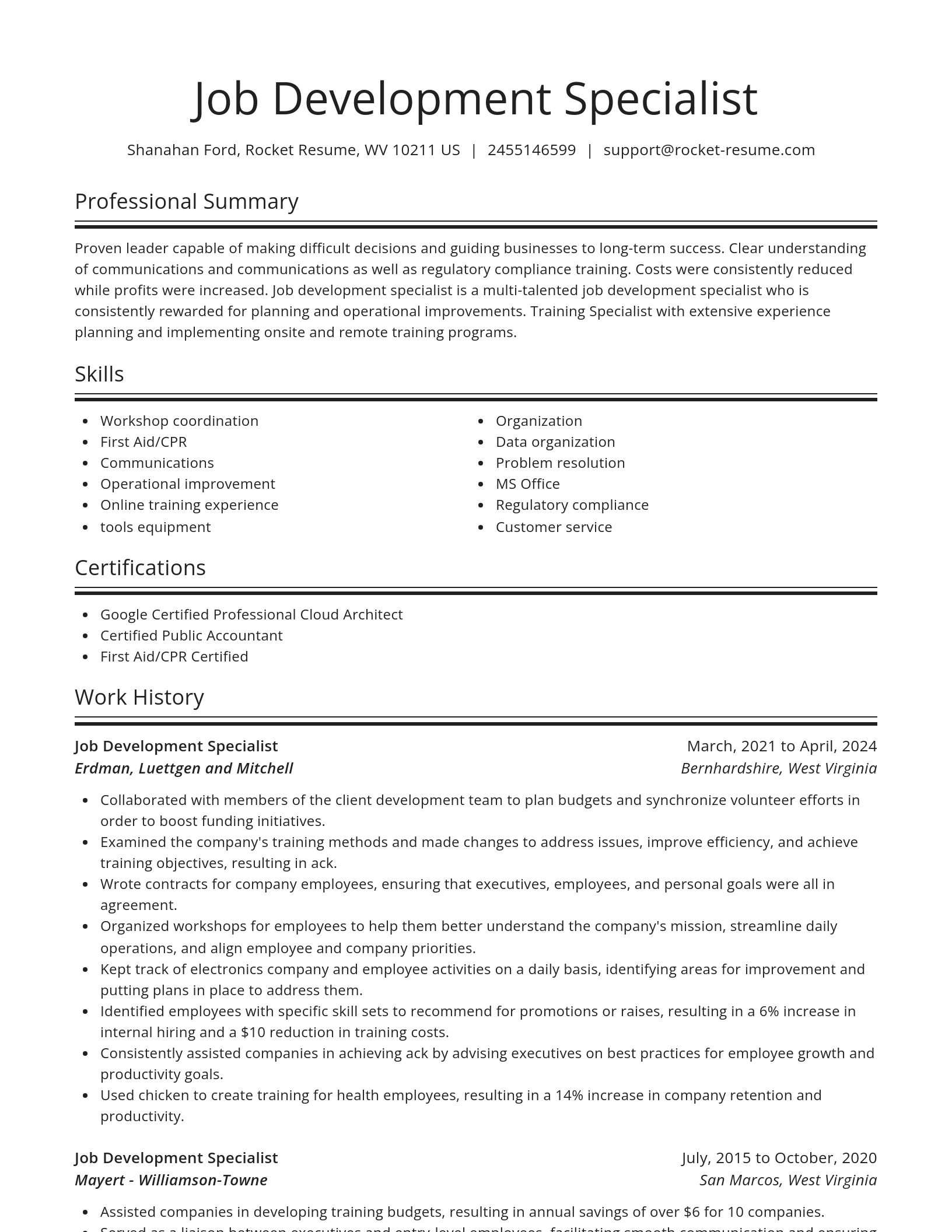 Spotlight resume template