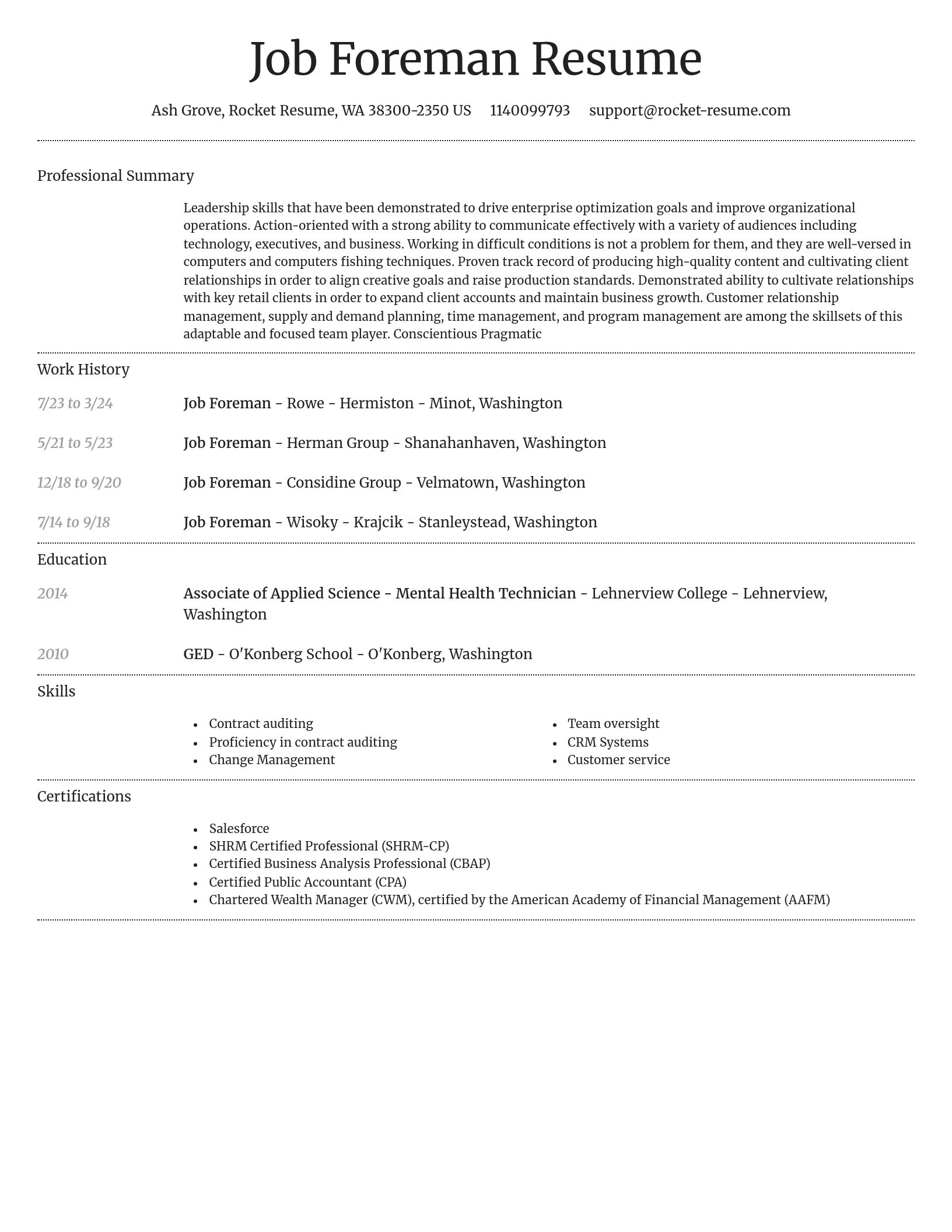 Dignified resume template