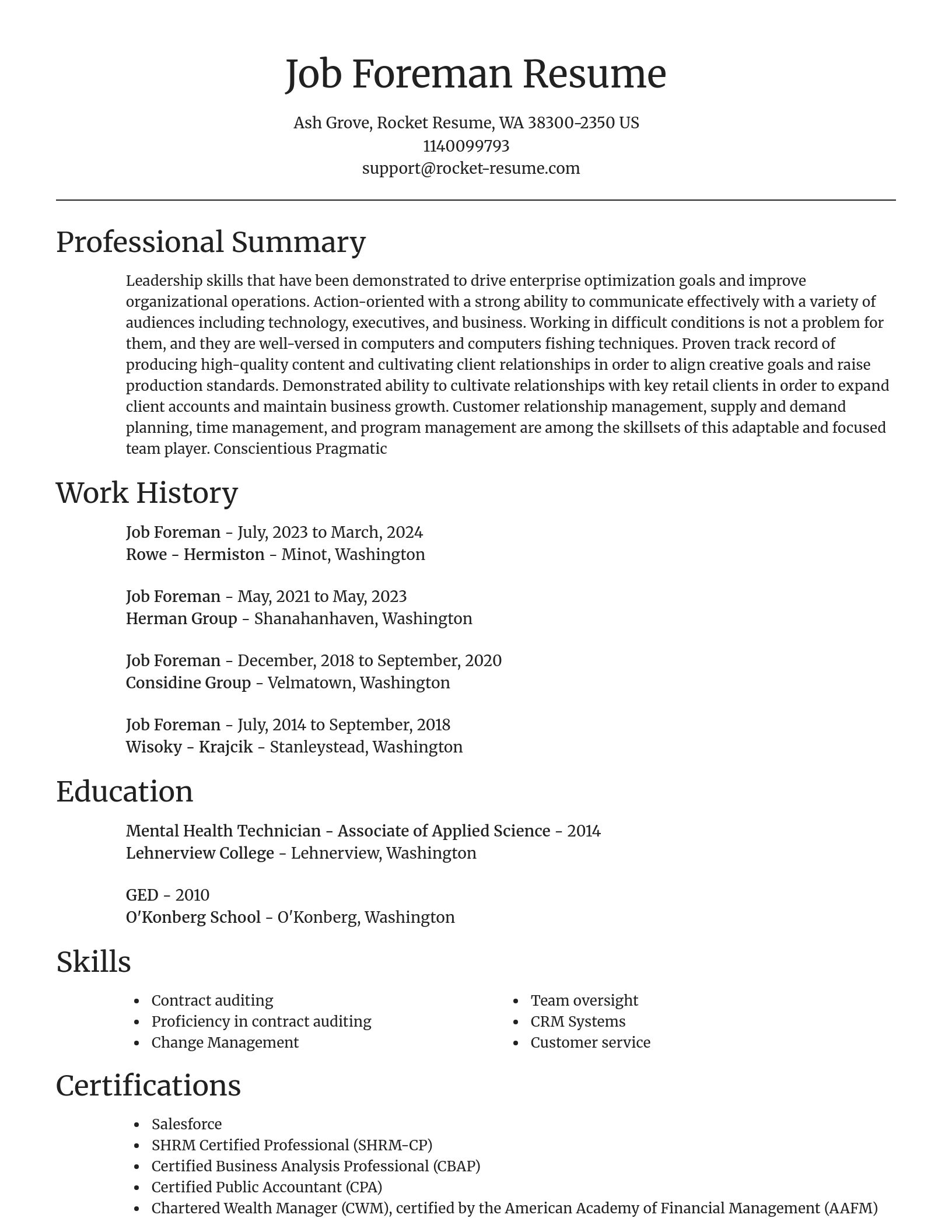 Focal Point resume template