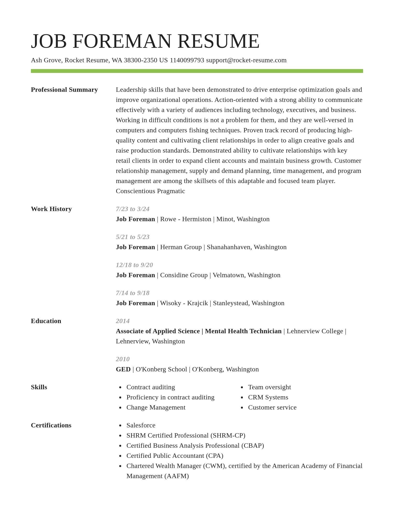 Smart resume template