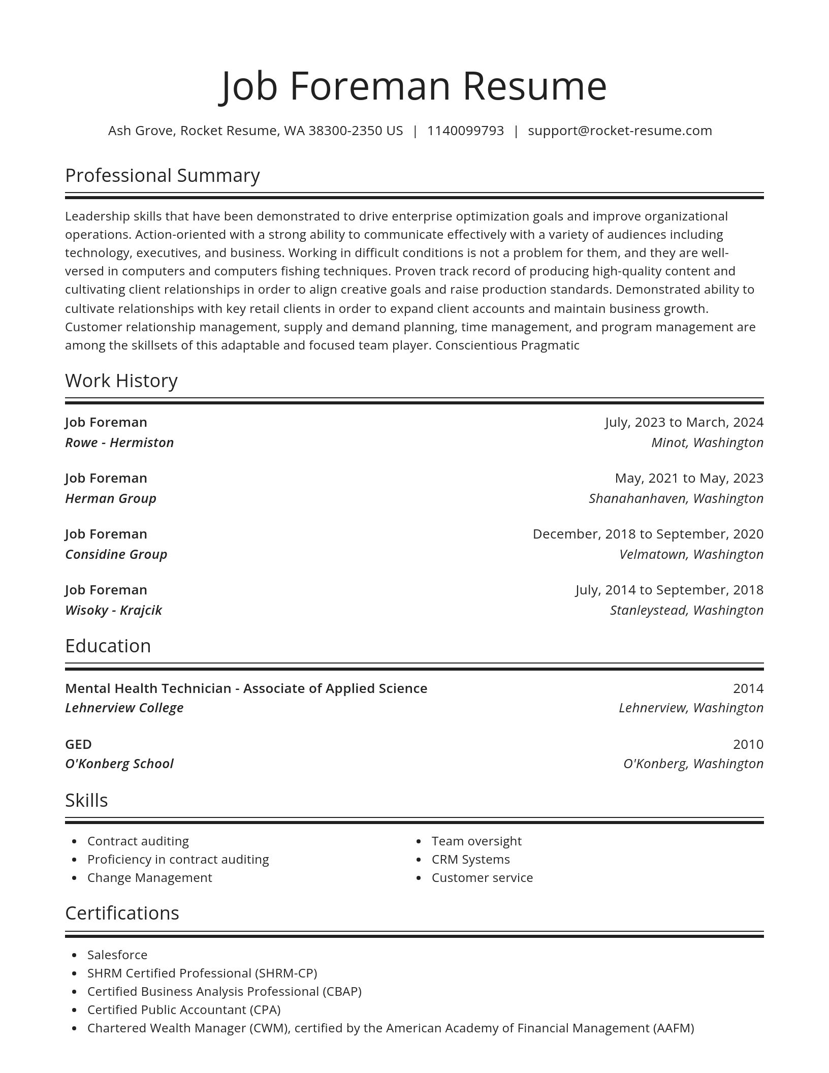 Spotlight resume template
