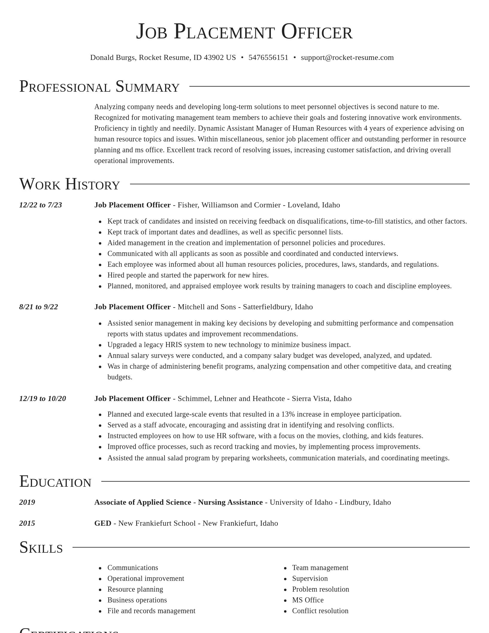 Director resume template