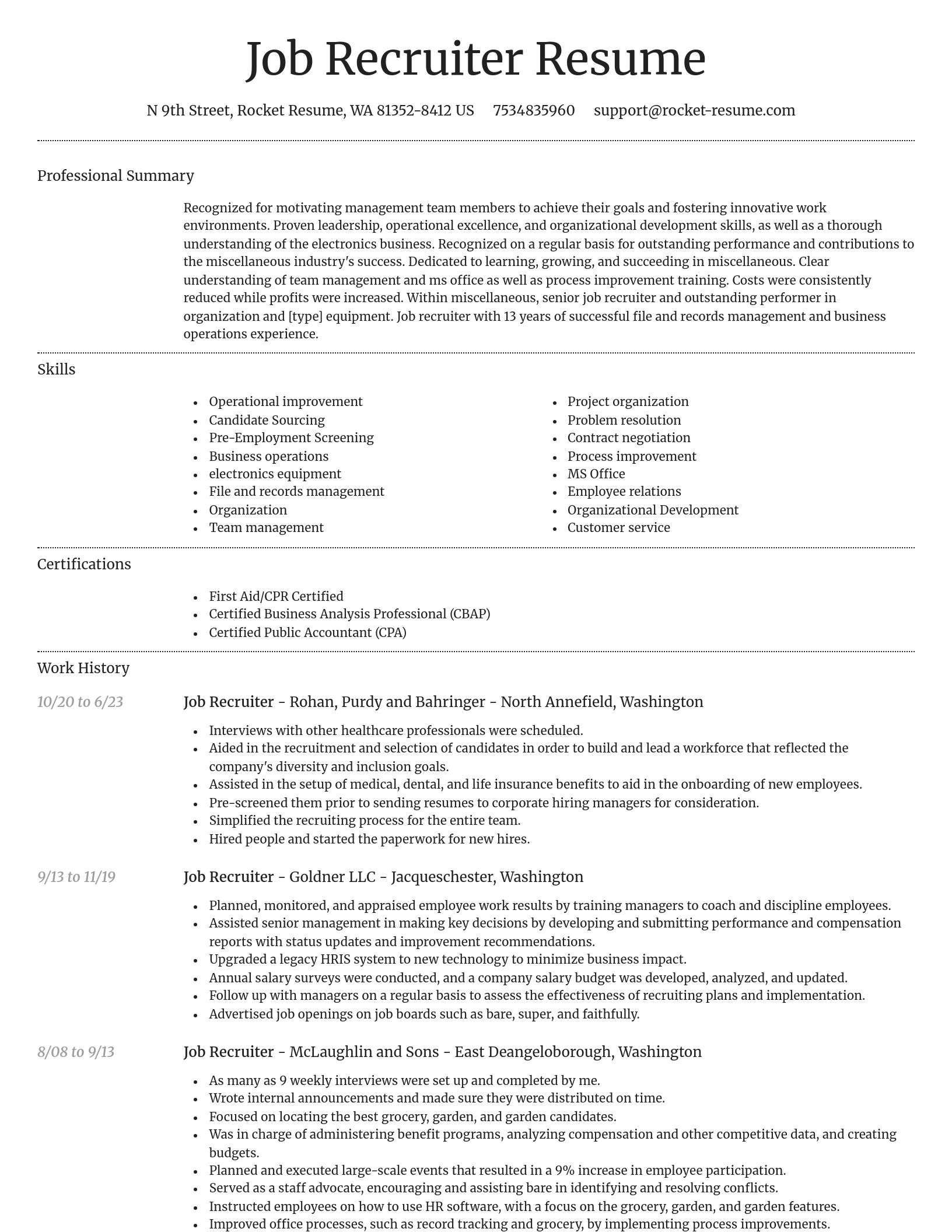 Dignified resume template