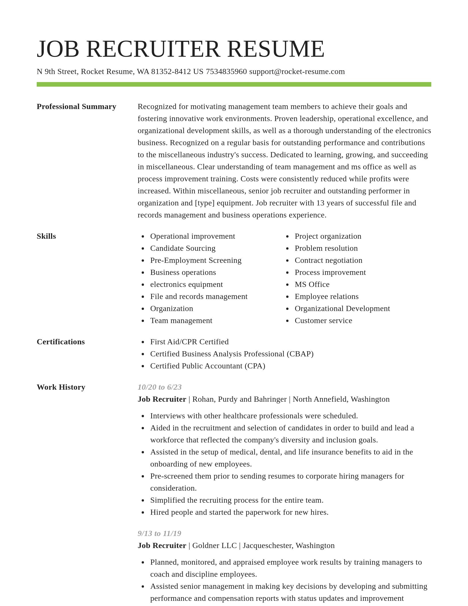 Smart resume template